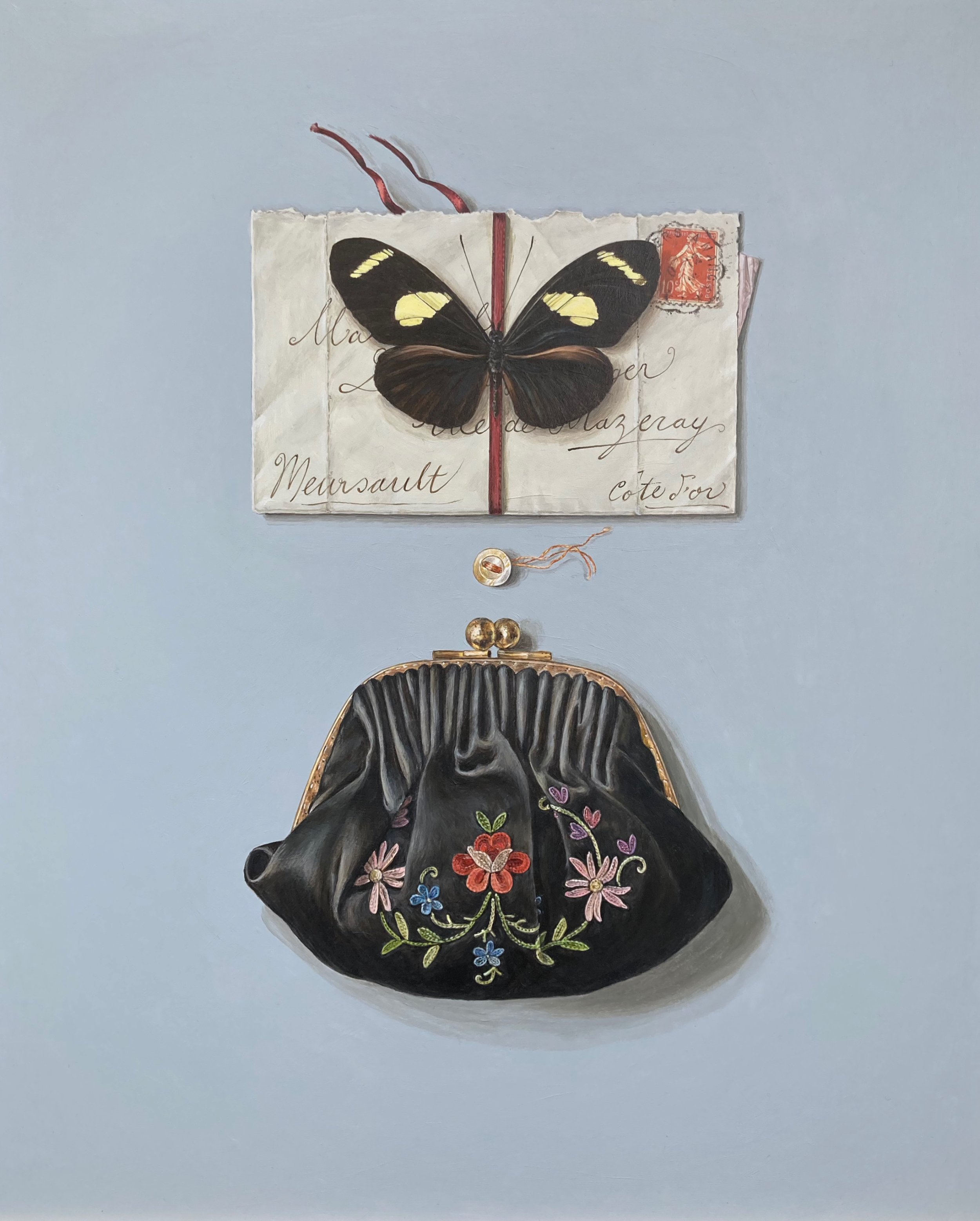 Letters with Butterfly and Silk Purse