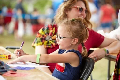 Girl doing arts and crafts