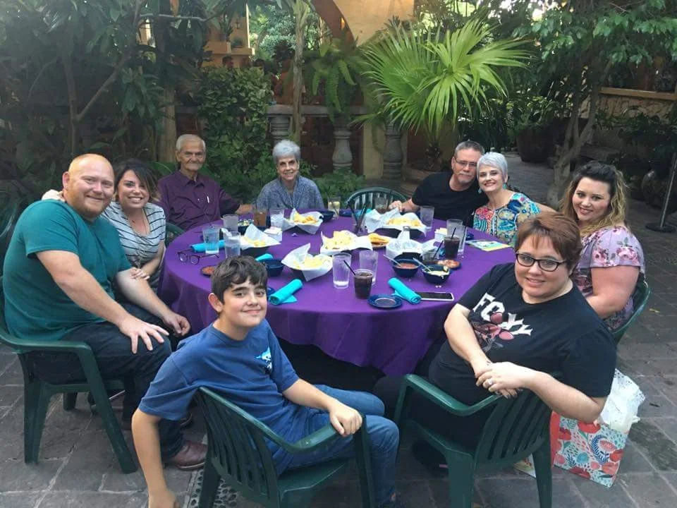 Family Dinner with the kids, the grandboy, and Donya’s parents