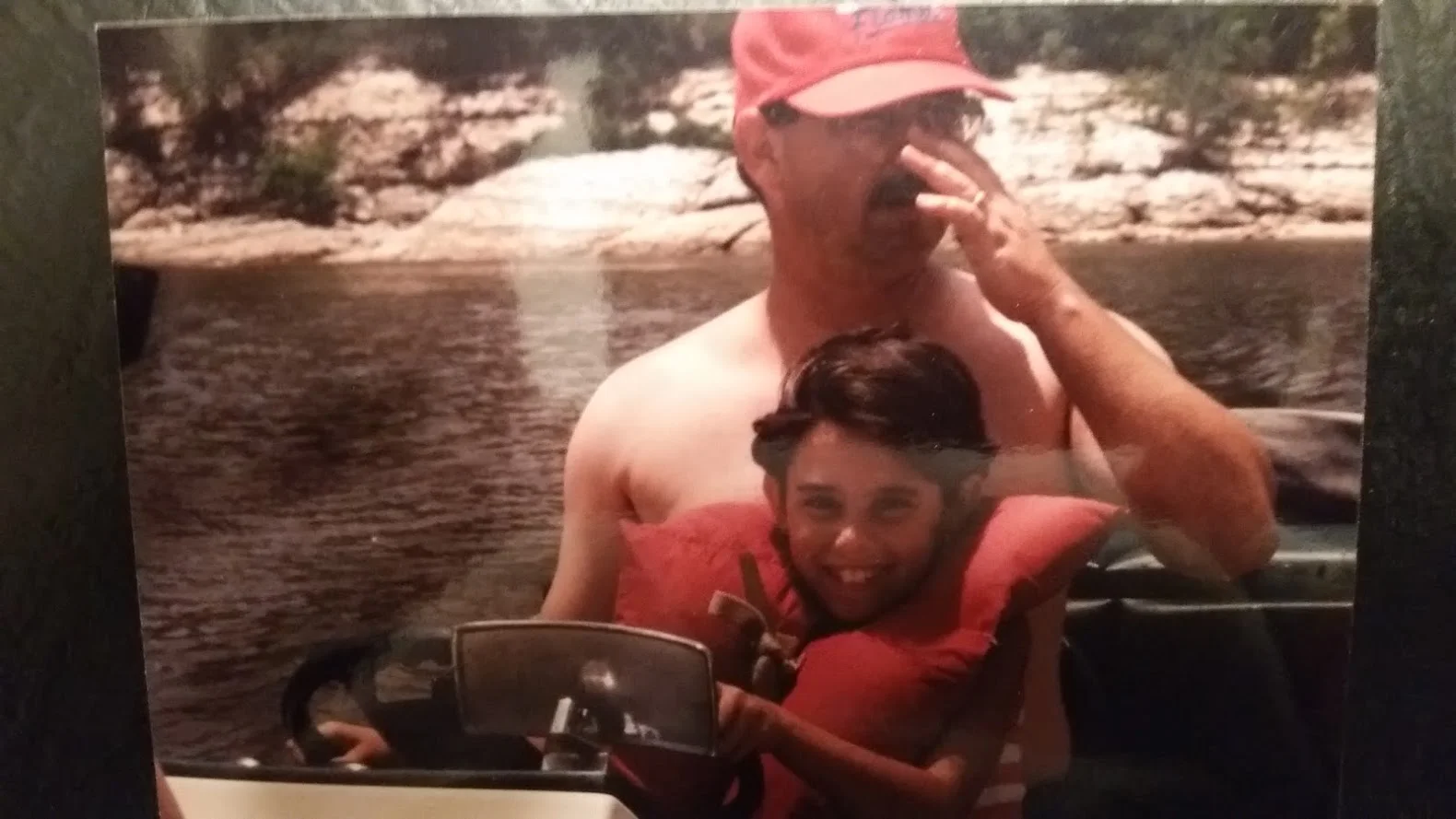 Holly drove Dad across the lake