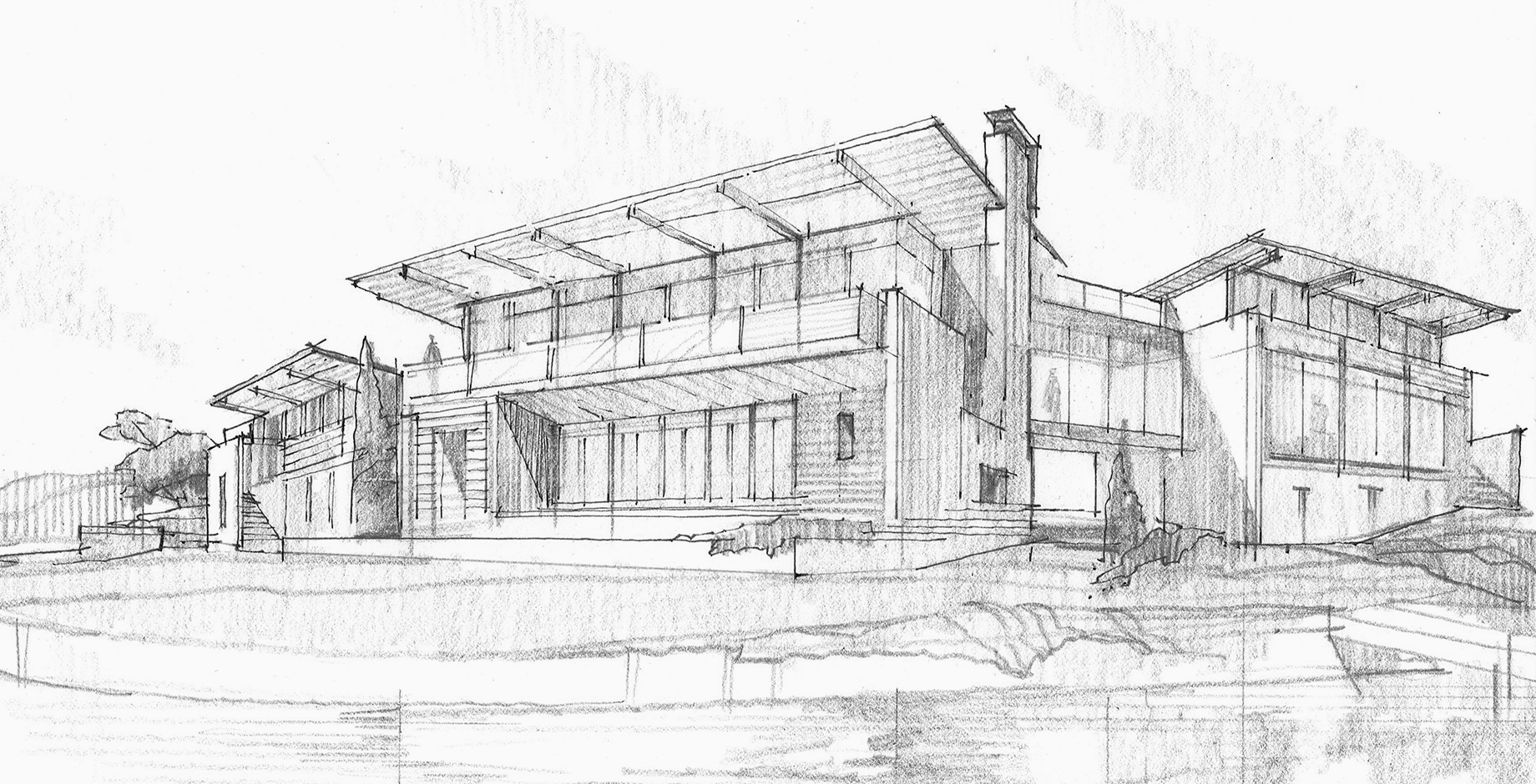 3d Rendering Sketch of Modern House Stock Illustration - Illustration of  house, design: 133565956