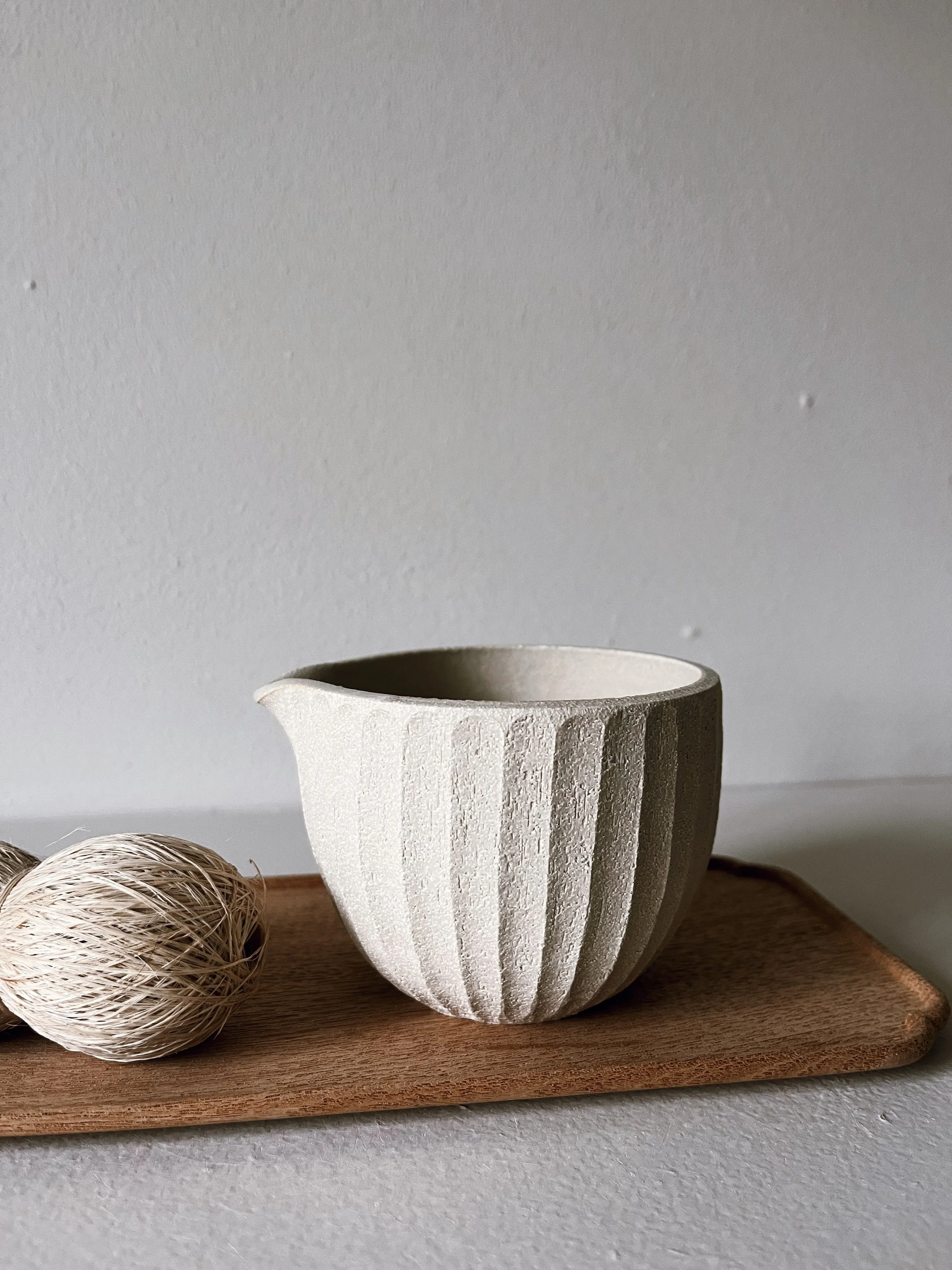 Raw Carved Milk Pourer - 2