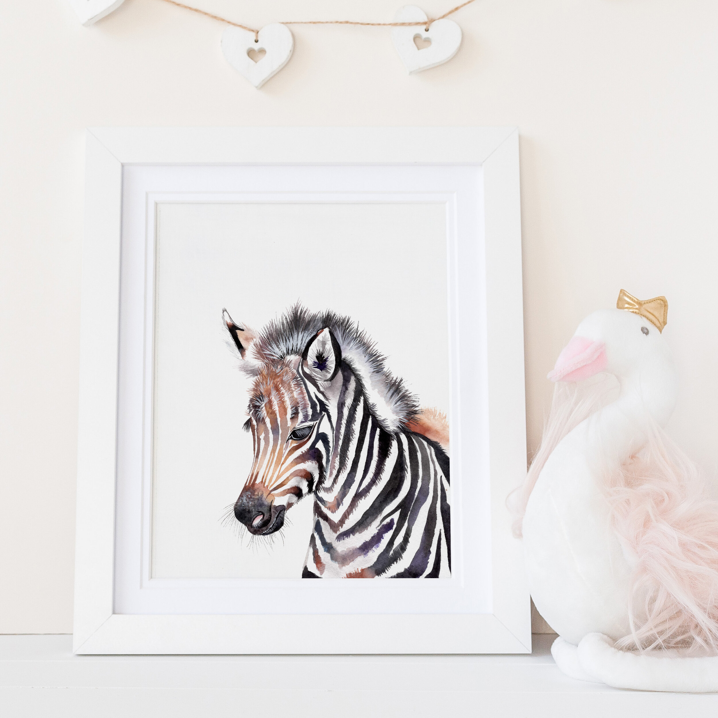 Personalized Baby Animal Nursery Decor - Zebra Striped & Polka