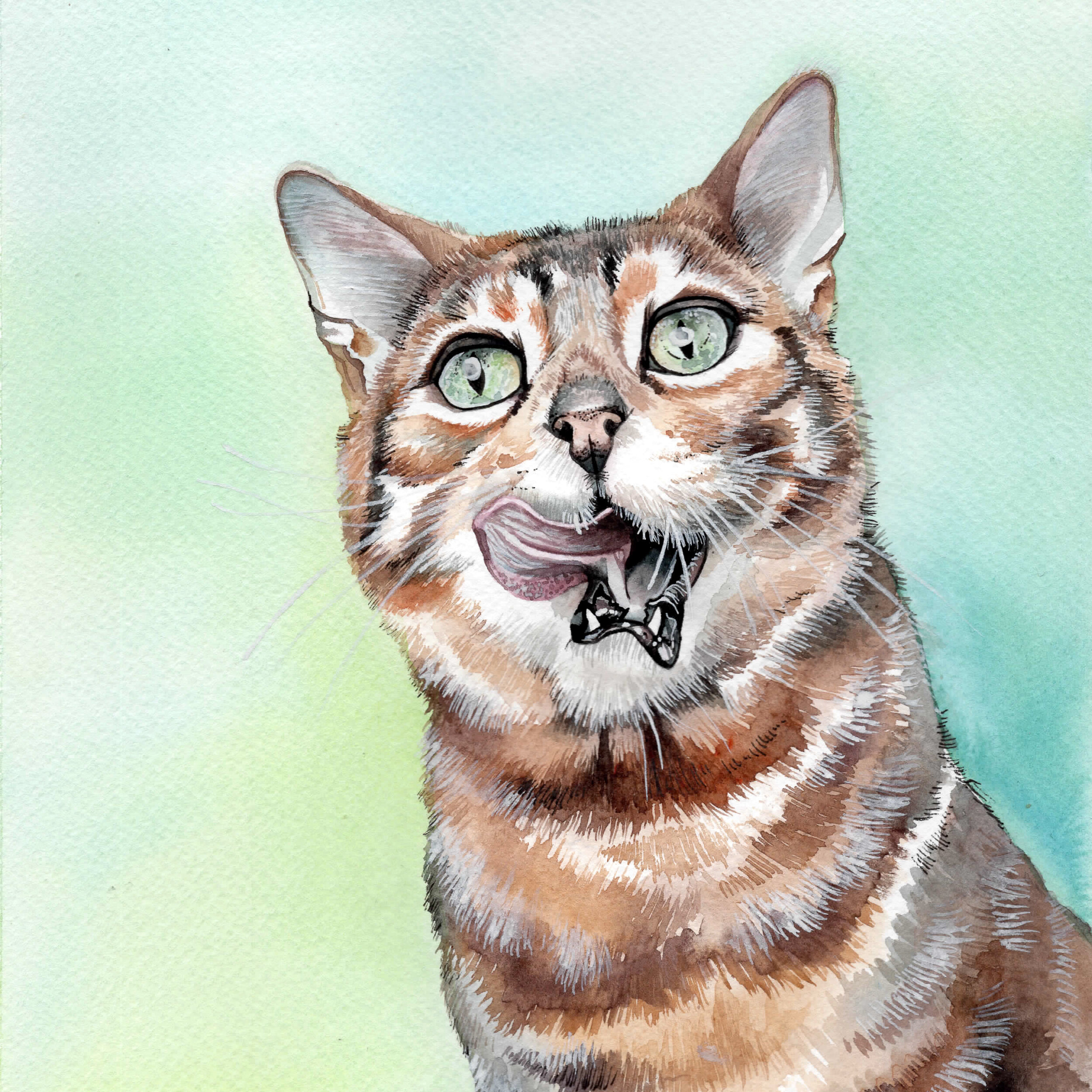 Meow Tabby Cat Pet Painting