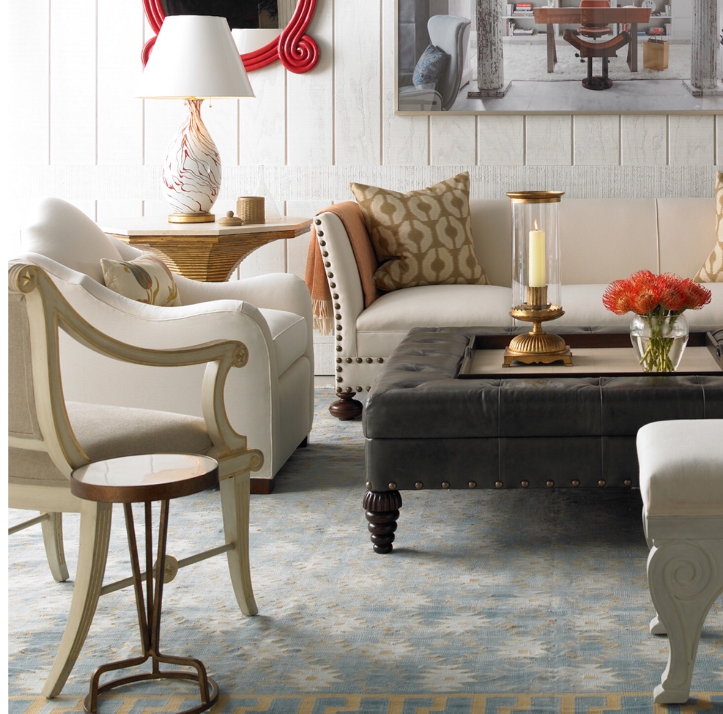 Again from Bunny Williams collection Regency style chair in a modern interior