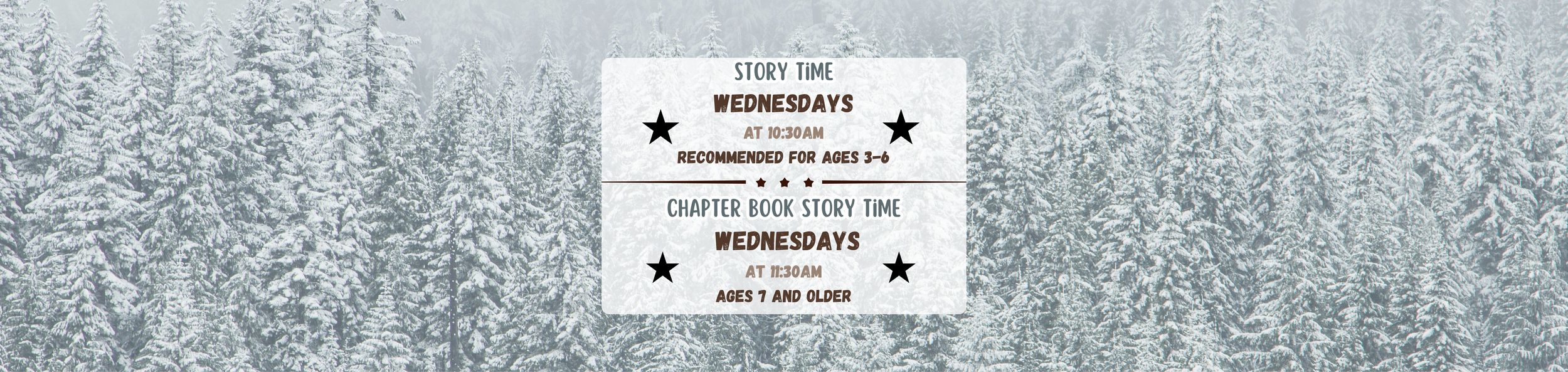 Story Time 10:30 AM &amp; Chapter Book Story Time 11:30 AM 