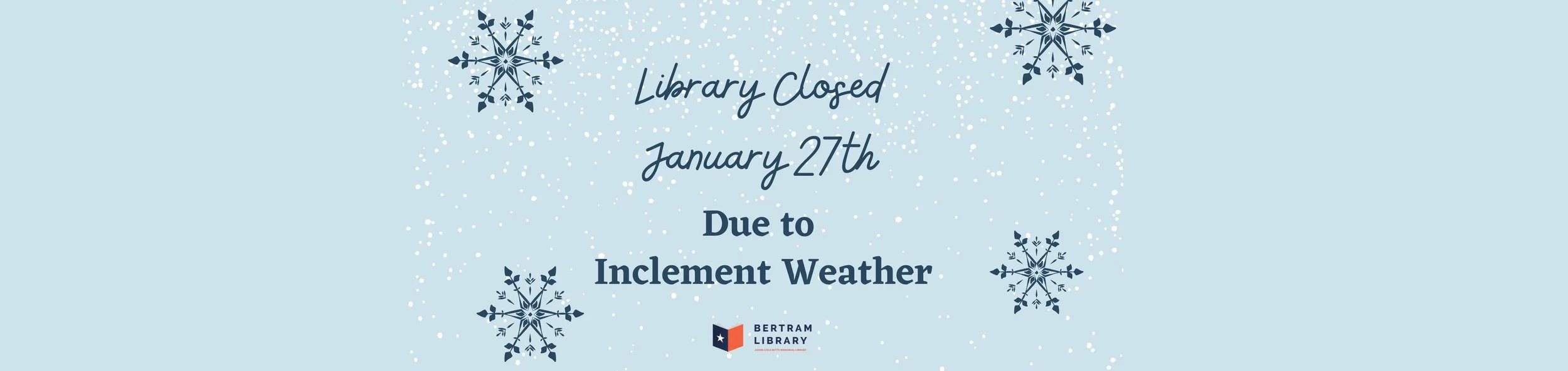 Library Closed due to Inclement Weather