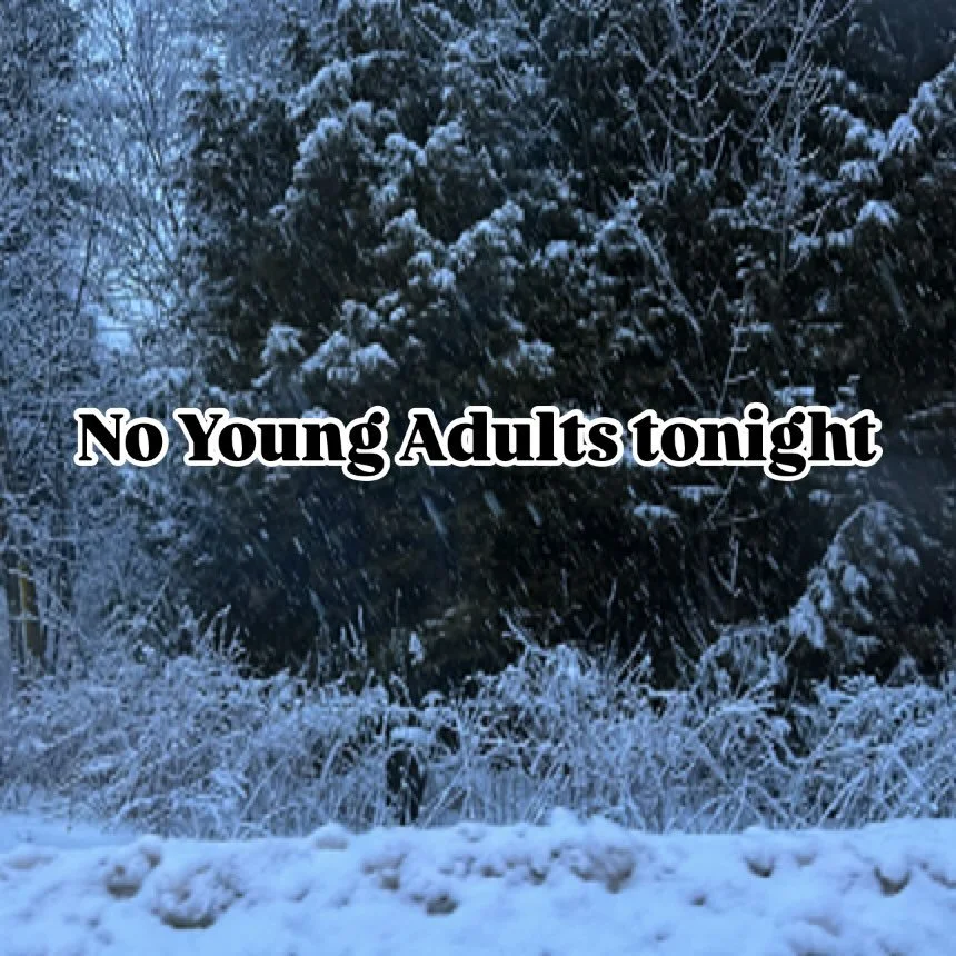 No young adults meeting tonight due to weather!