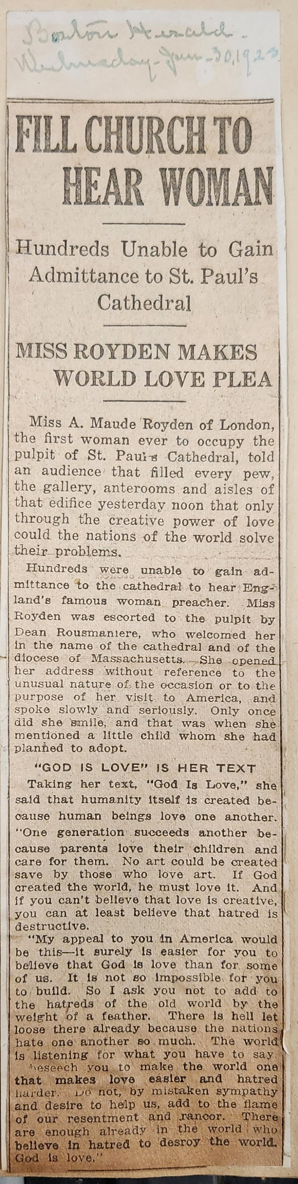 Maude Royden Boston Herald Jan 30 1923.jpg