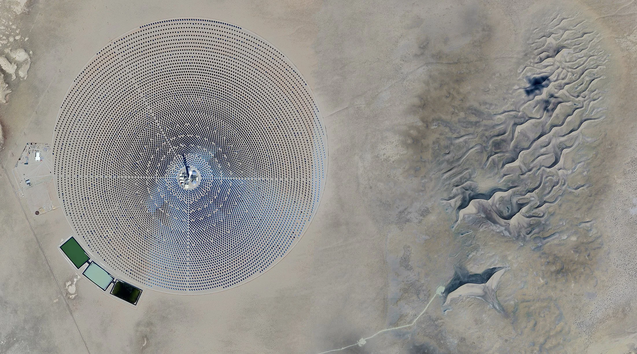 Crescent Dunes Solar Energy Project, Nevada, USA.