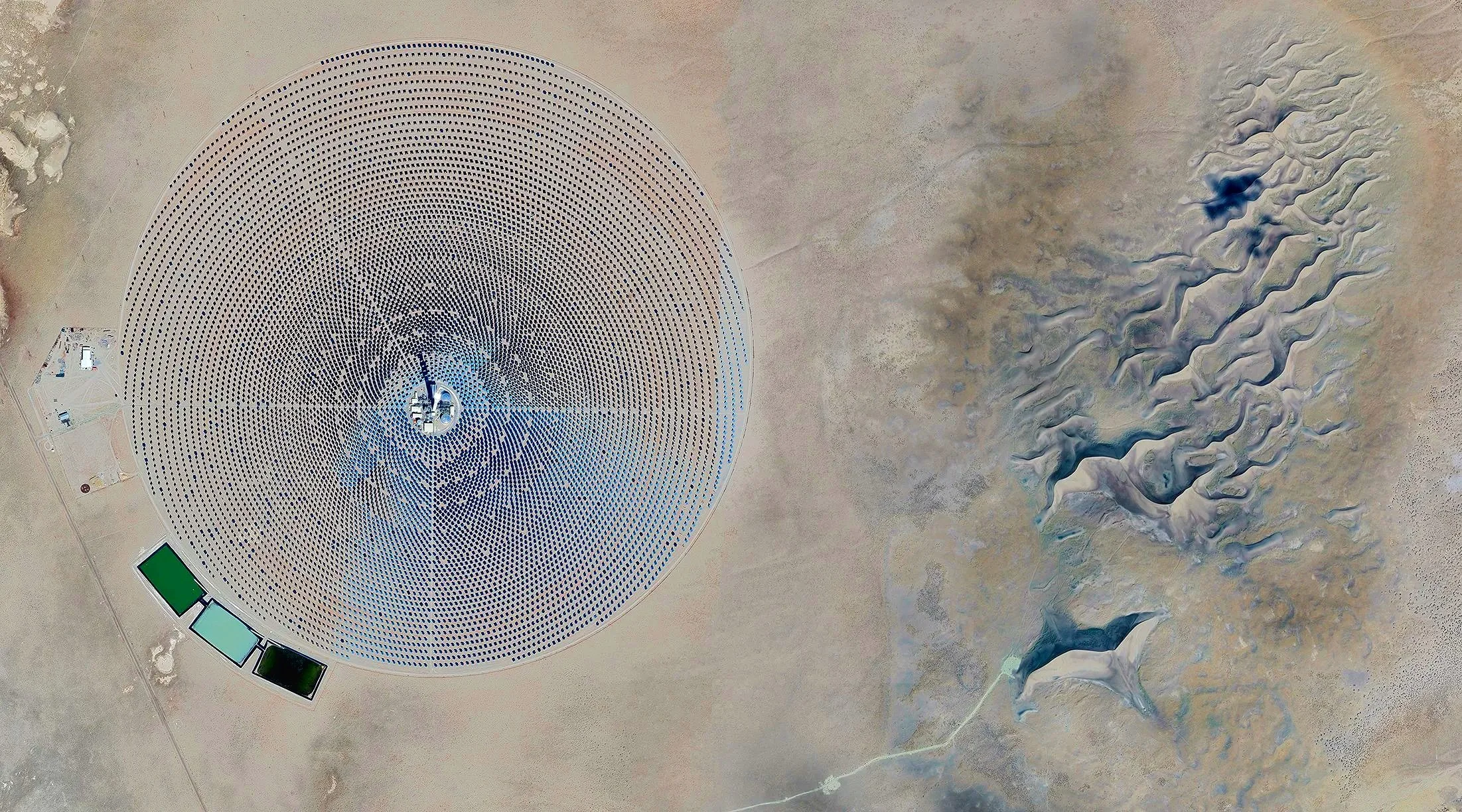 Crescent Dunes Solar Energy Project, Nevada, USA.