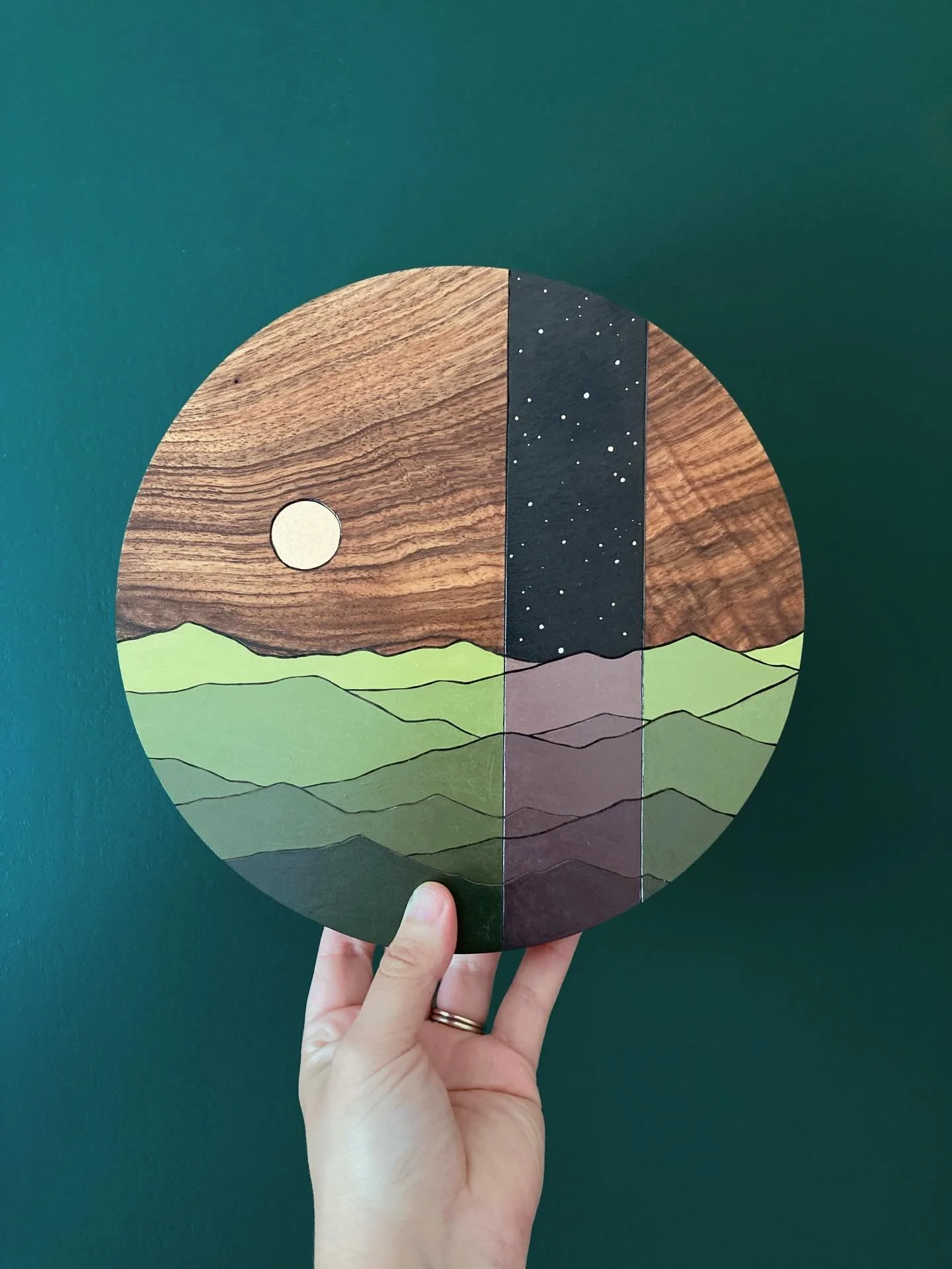 It&rsquo;s day 2 of @paradise_city_arts in Marlborough, Mass! We have lots of fun original art pieces like this one, we hope you can come by to visit if you&rsquo;re in the area!

This wall art piece is made from solid walnut wood and the lines are w