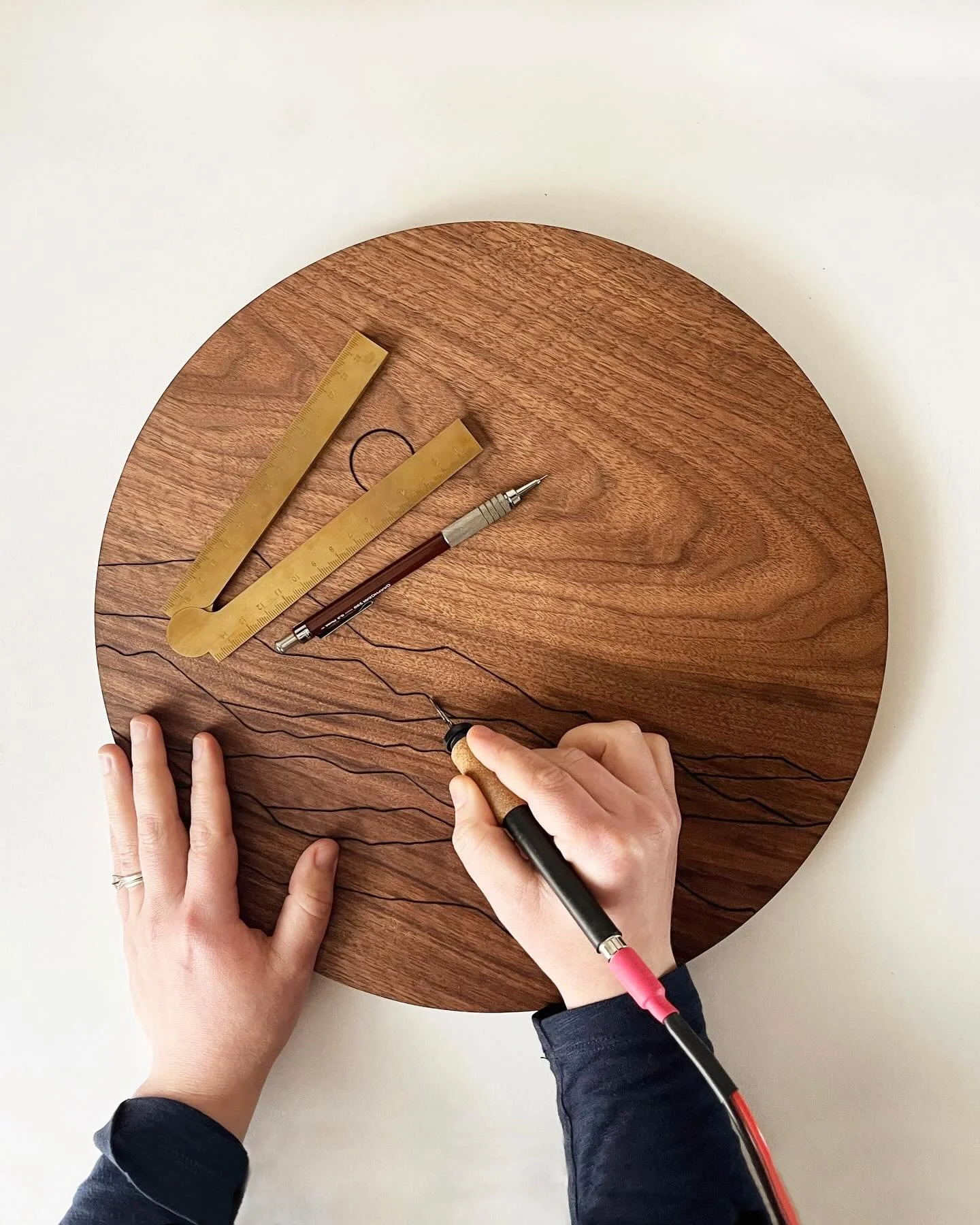 Been working on so much wall art recently! Here&rsquo;s a little glimpse of the woodburning process that I use for the line work on so many of our original pieces🔥