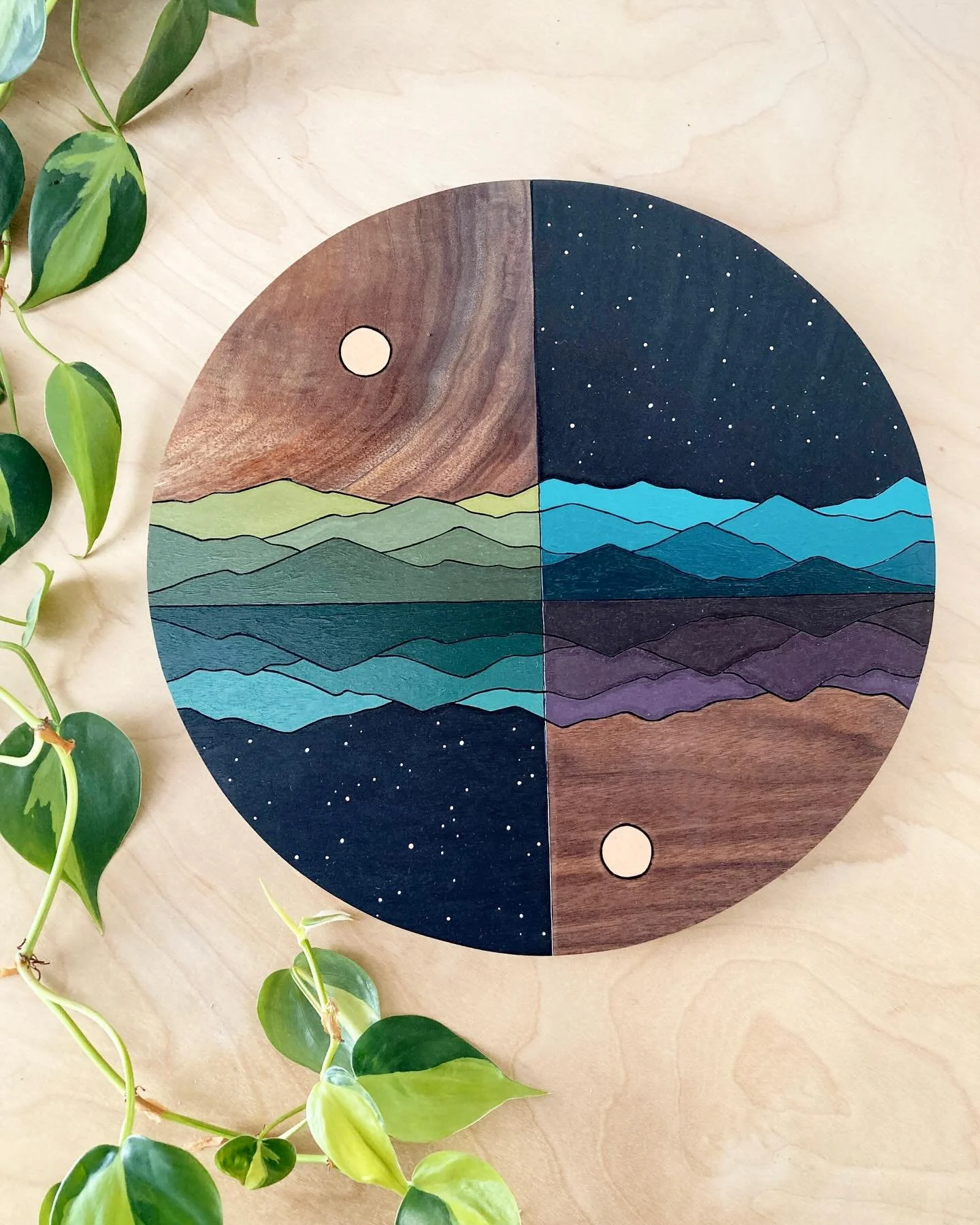 This piece is one of my favorite new ones that we&rsquo;ve made recently! It&rsquo;s 11.5&rdquo; in diameter and it&rsquo;s made from solid walnut. I originally drew a version of this design for a differently shaped piece and it didn&rsquo;t work out