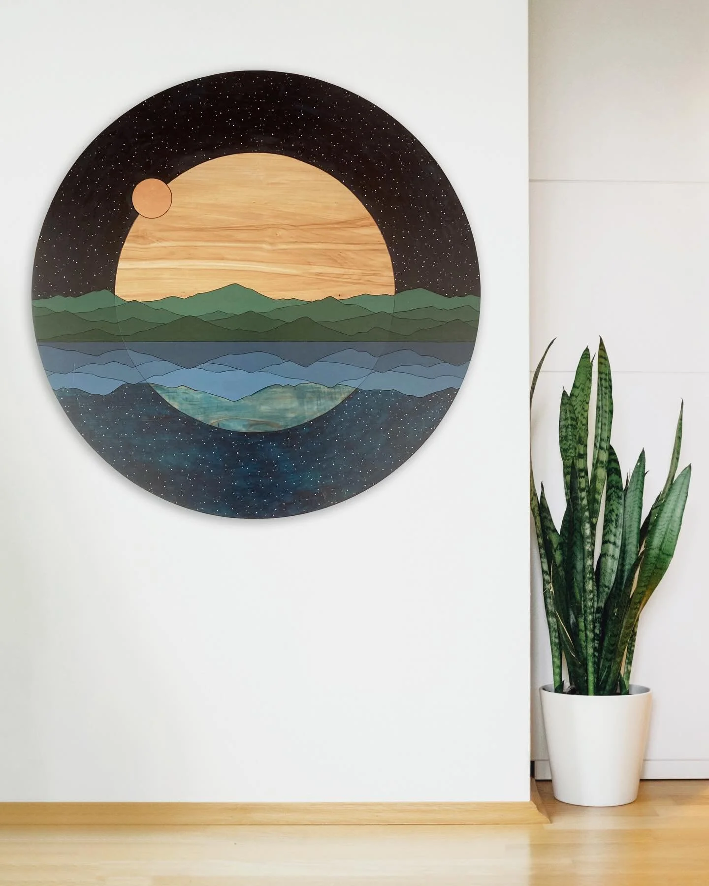 We made this wall art piece a little earlier this year and finally listed it on our website recently! It&rsquo;s a really special piece that we made from solid ambrosia maple that adds so much character to the sky and water. As always, all the lines 