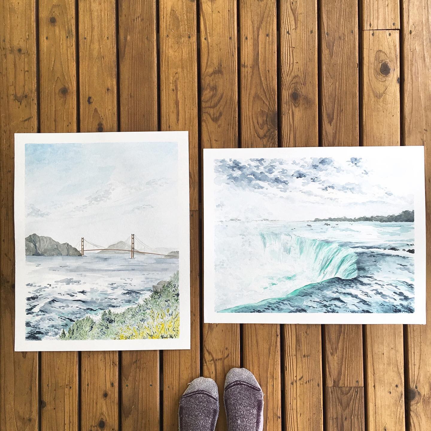 3 years ago I started working on these 2 watercolor pieces for @mswendyzook with no idea that within the next year she would join the Rising Tide team and become a dear friend. That&rsquo;s the power of community&mdash;the power of connecting online.