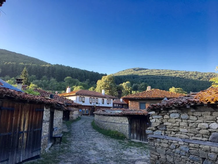 The cobblestone streets of Zheravna