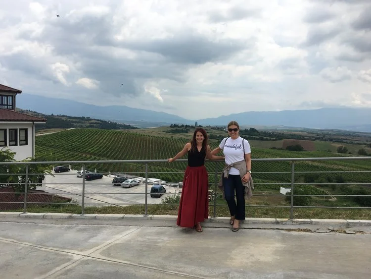 Militza Zikatanova and I with the vineyards in the background