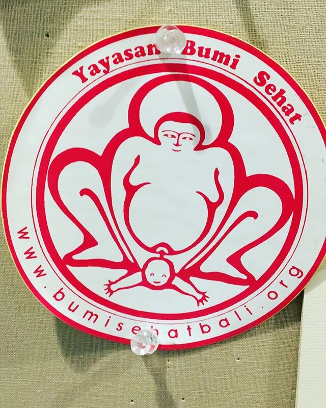 A few years ago I got my first taste of what it might be like to be a Doula when I visited my friend/mentor who was volunteering at @bumisehatbali, a beautiful gentle birth center by the legendary Robin Lim. I love that this sticker is on the bulleti