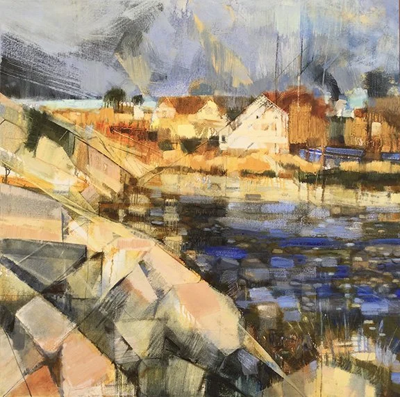 Ocean Ave Seawall; 2022; oil/canvas; 30x30" (Private Collection)