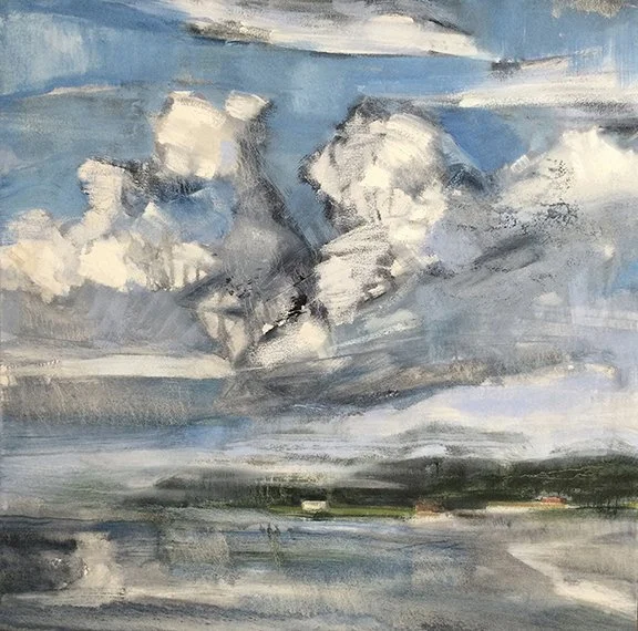 Fog Lifting Over Peddocks; 2024; oil; 30x30 inches