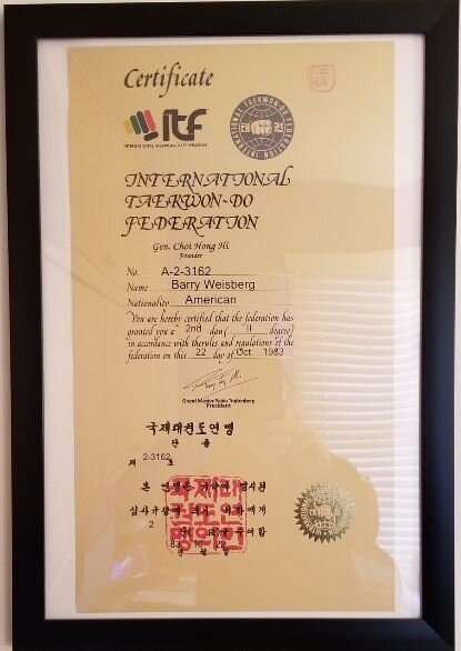 2nd degree itf certificate.JPG