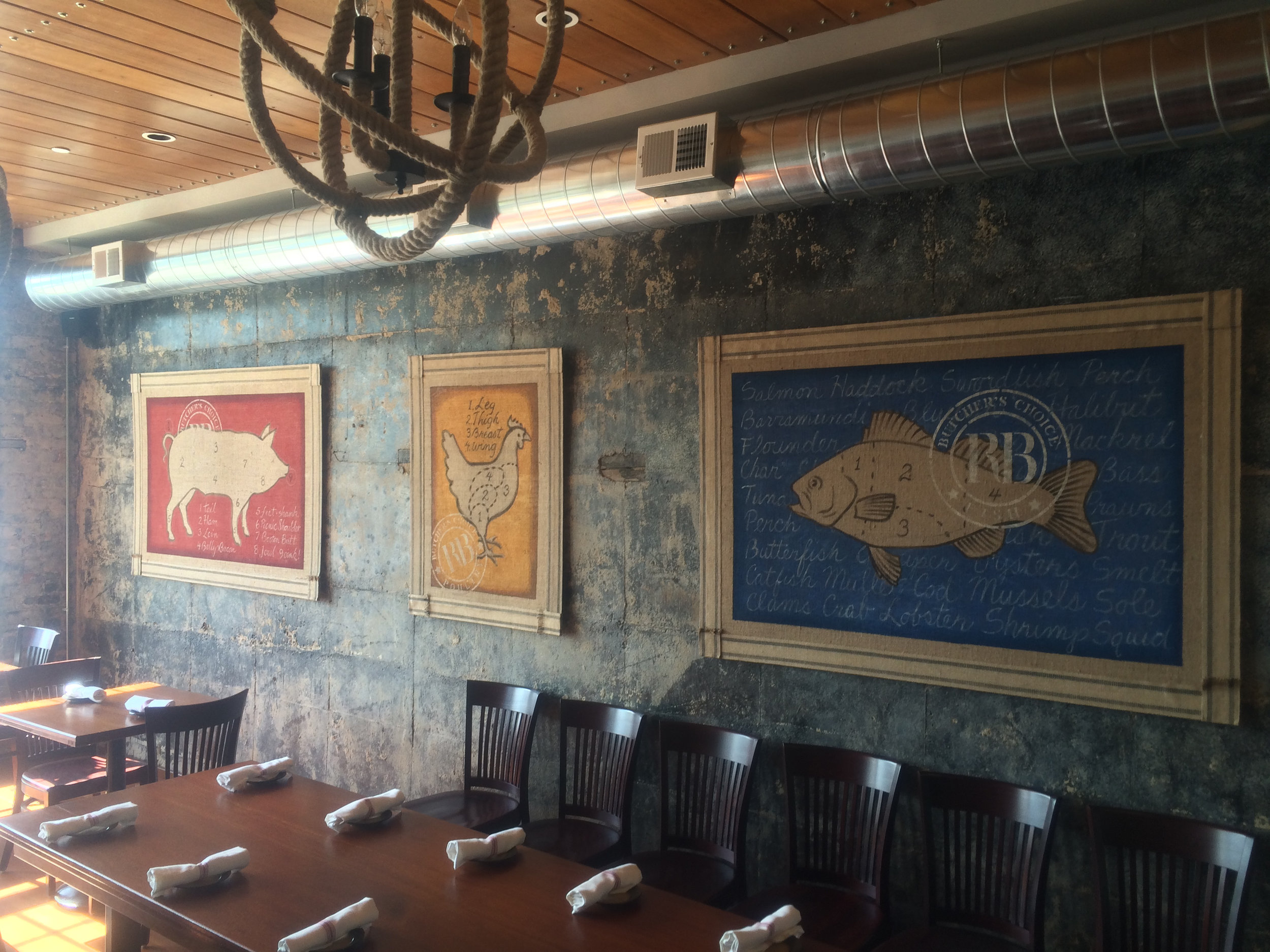 Dining room paintings at Roberts Block Restaurant Glenside PA