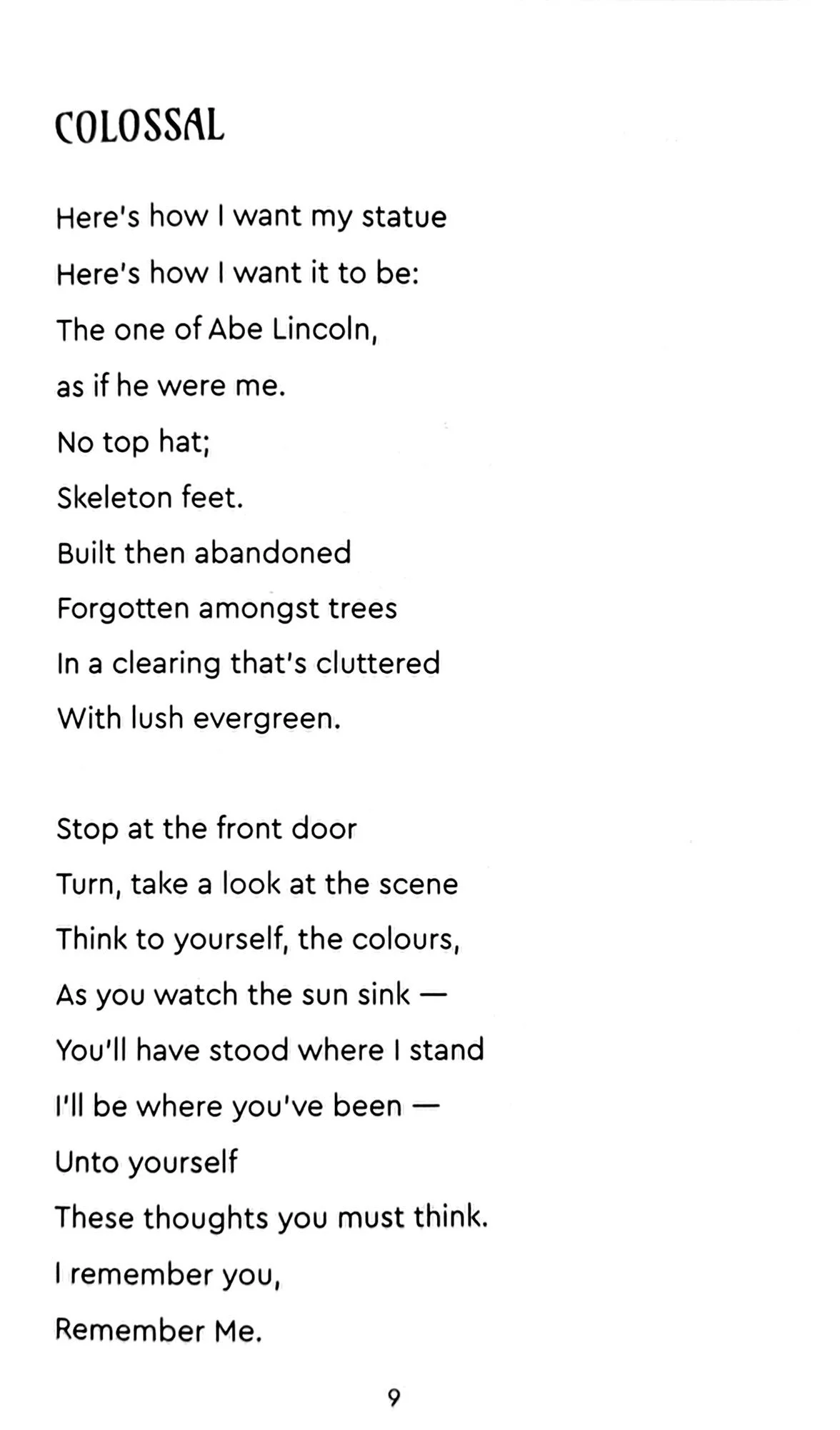 A printed poem with the page number at the bottom.