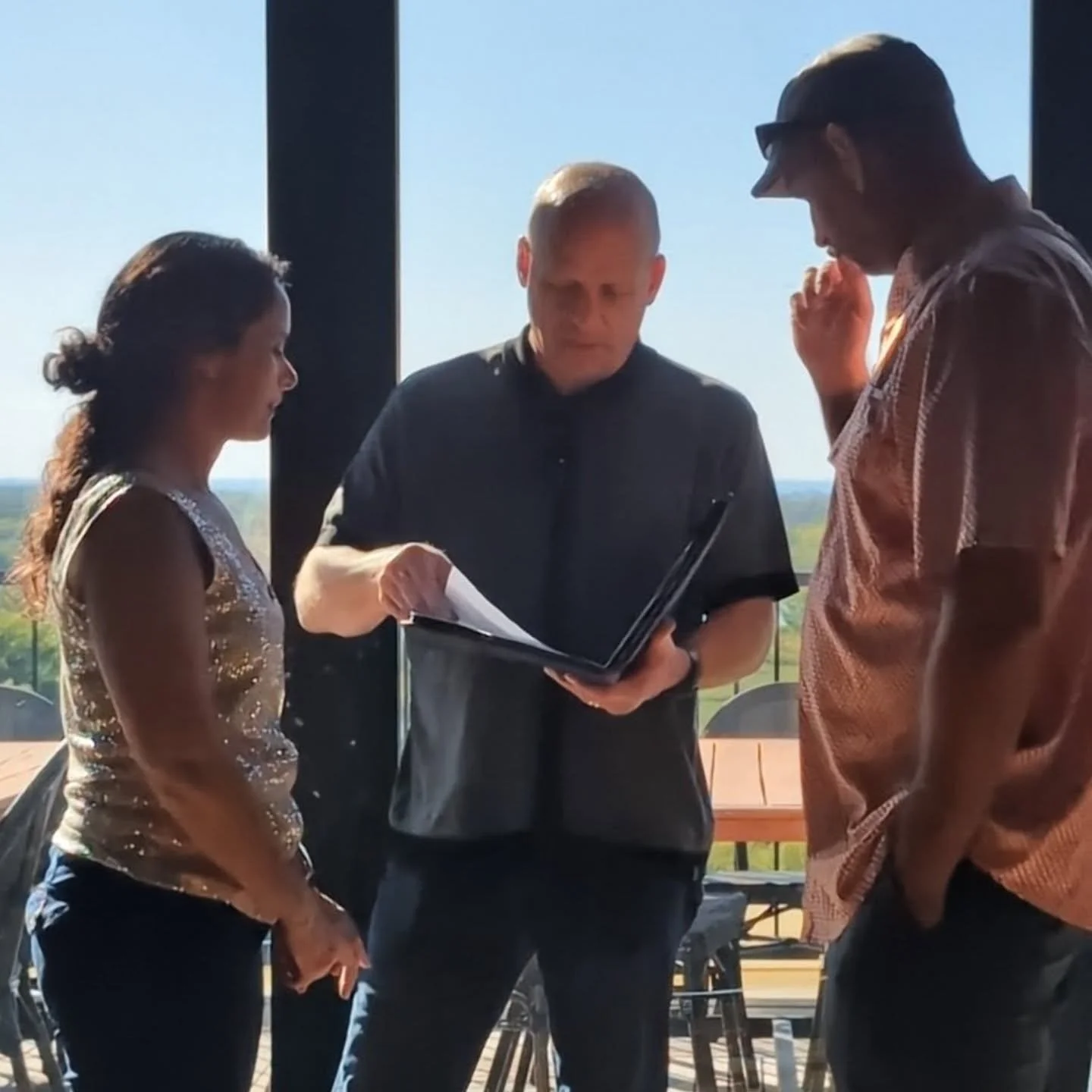 What a gift for @d__m__scott to be asked by our sweet friends, @bearjew5457 &amp; @m.l.o.x3 to perform their wedding this weekend. I can't wait to see the professional photos - she was the most beautiful bride!