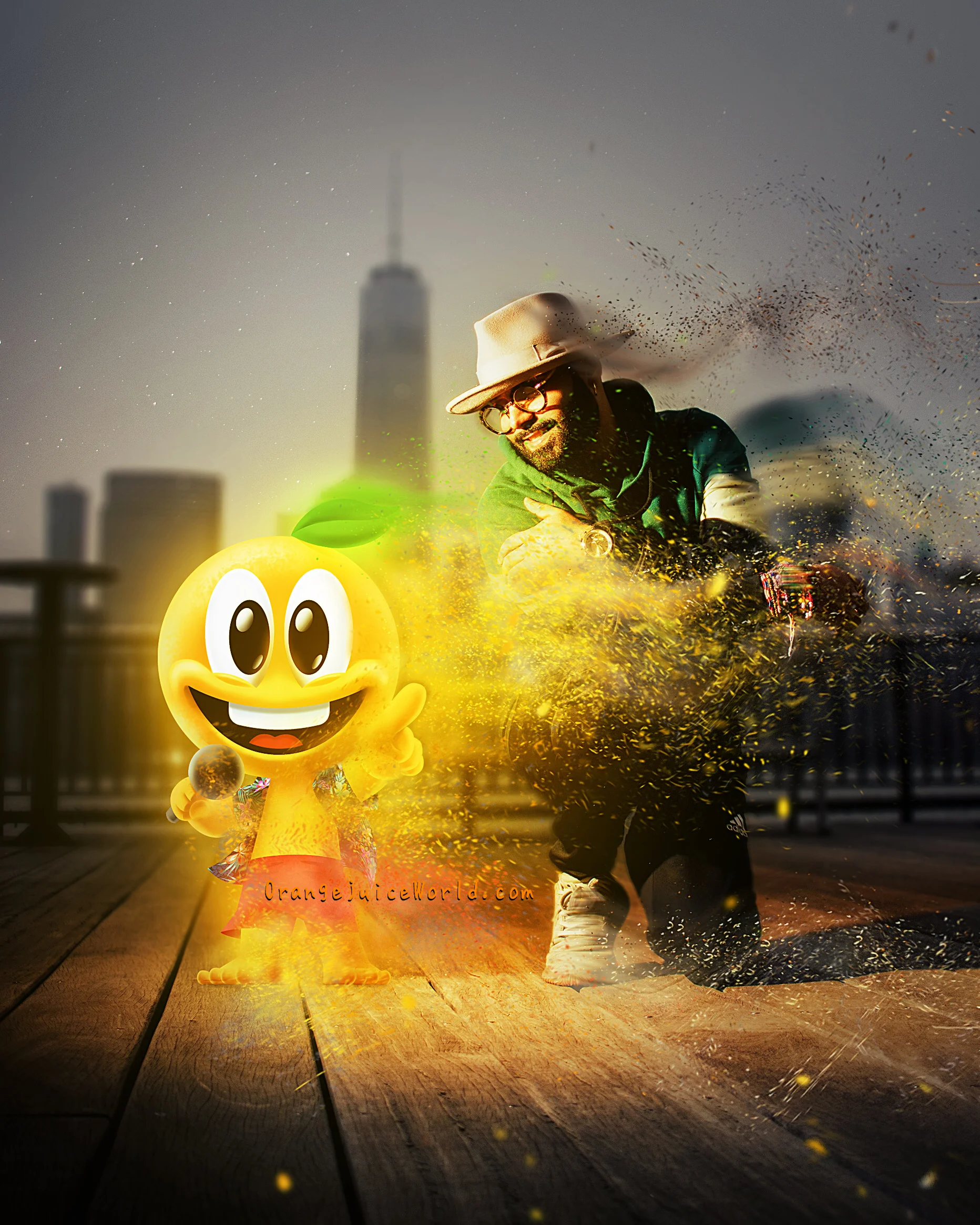 Orange Juice looking at OJMogi.JPG