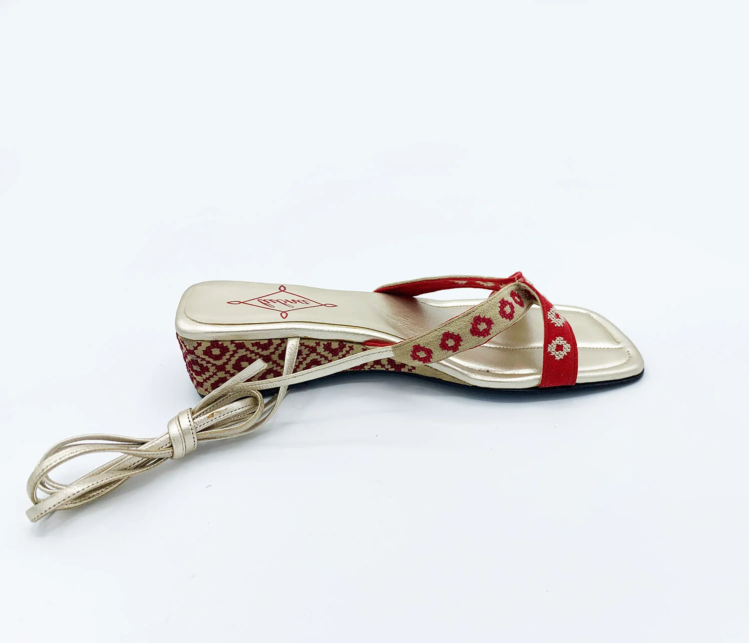 Jerash Lace-Up Wedge-Beige