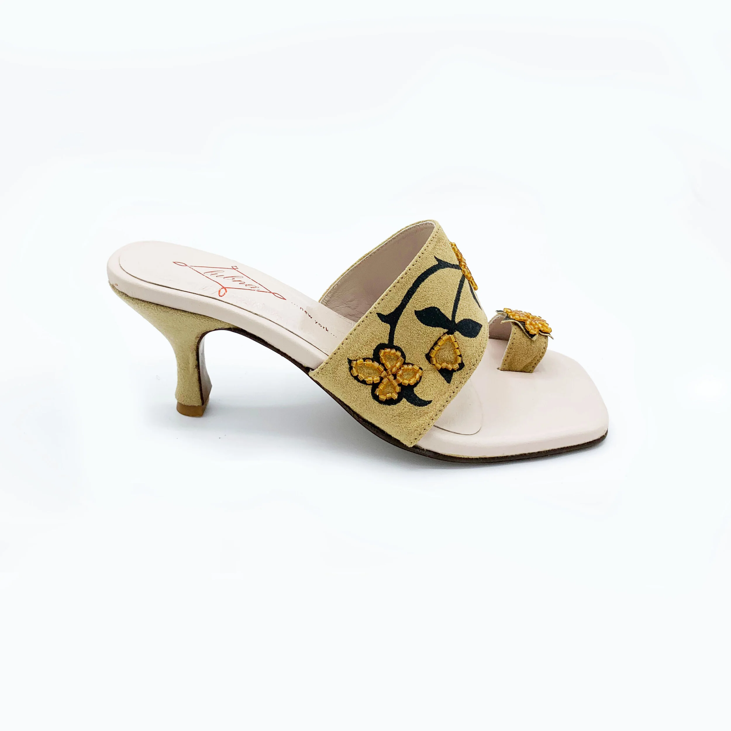 Almaz Toe-Ring Slide-Beige