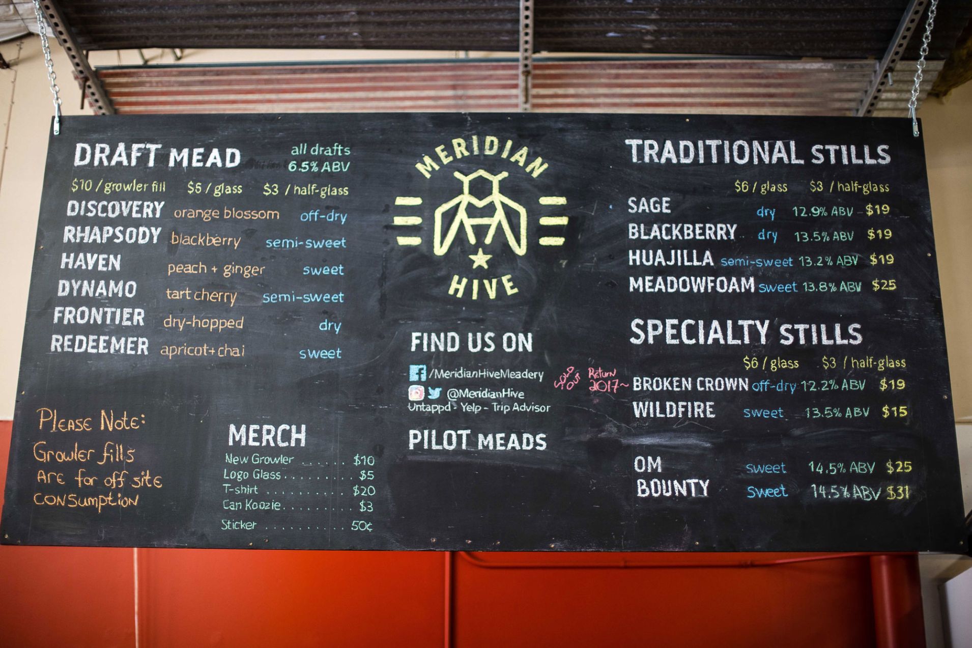 Tasting Room Chalkboard