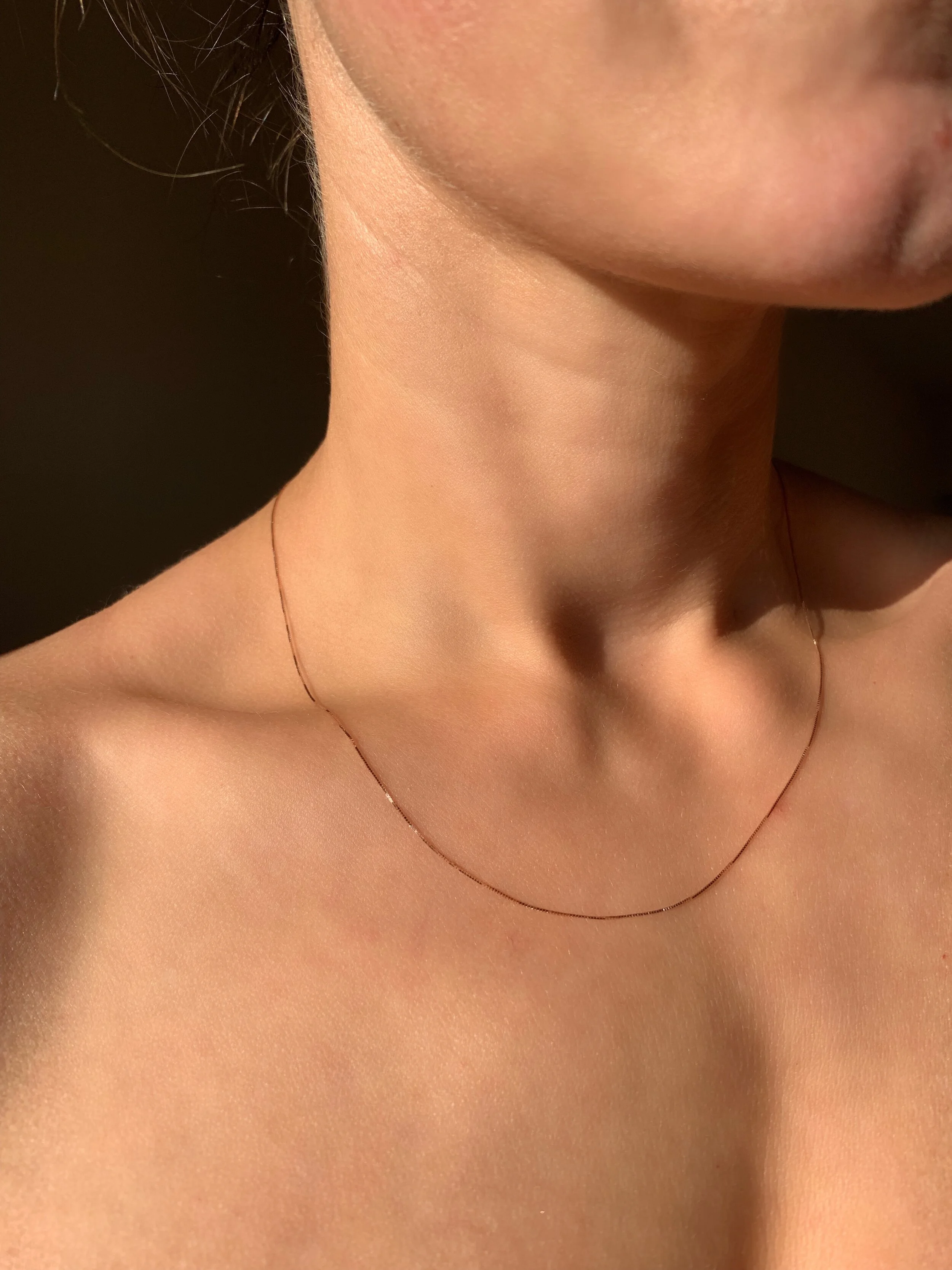 The Cala - Ultra Fine Box Chain - 14k Rose Gold