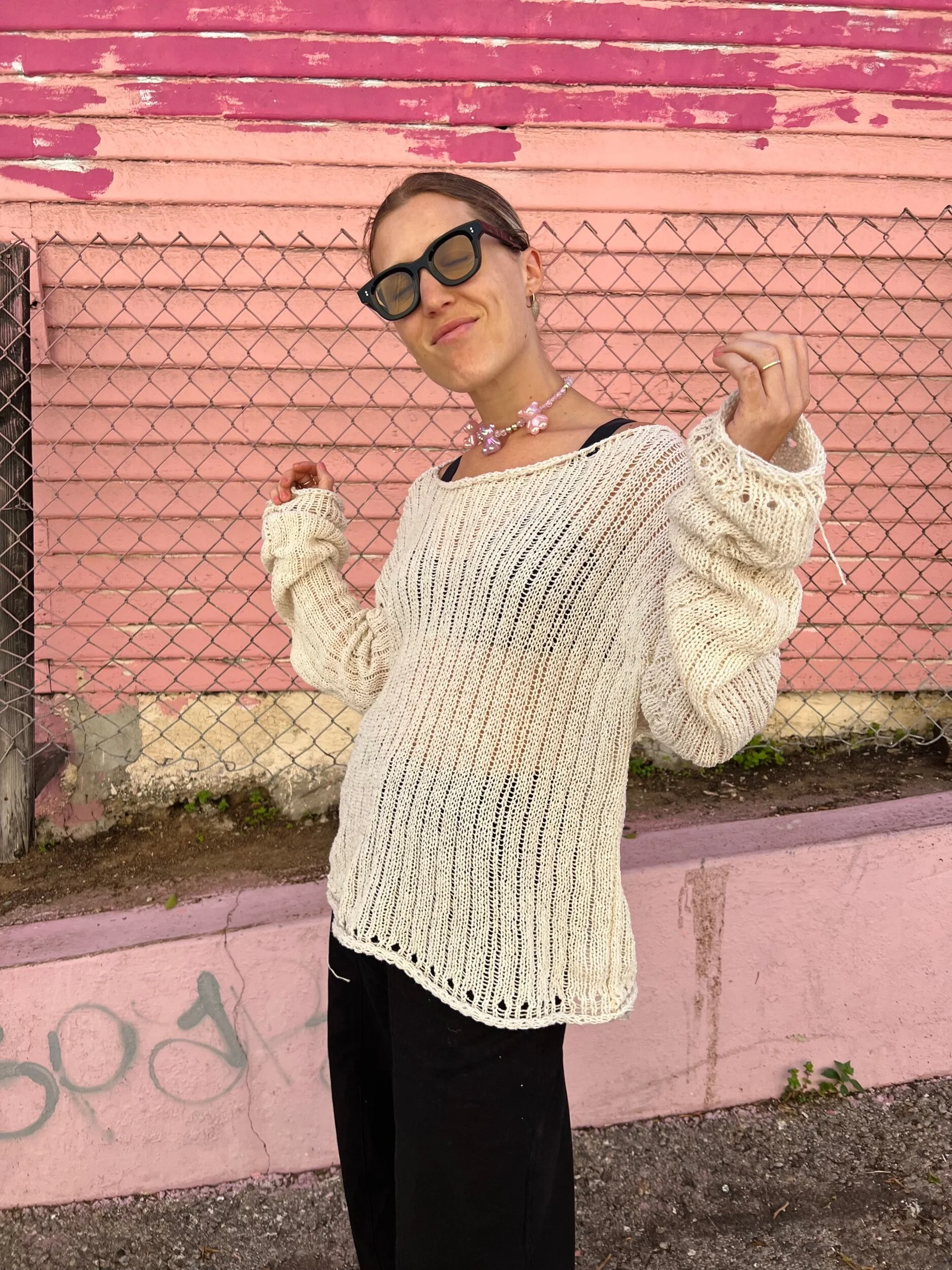 ur basics sweater on makena