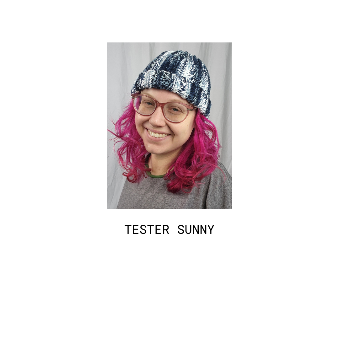 scrap beanie made using ur gf pattern