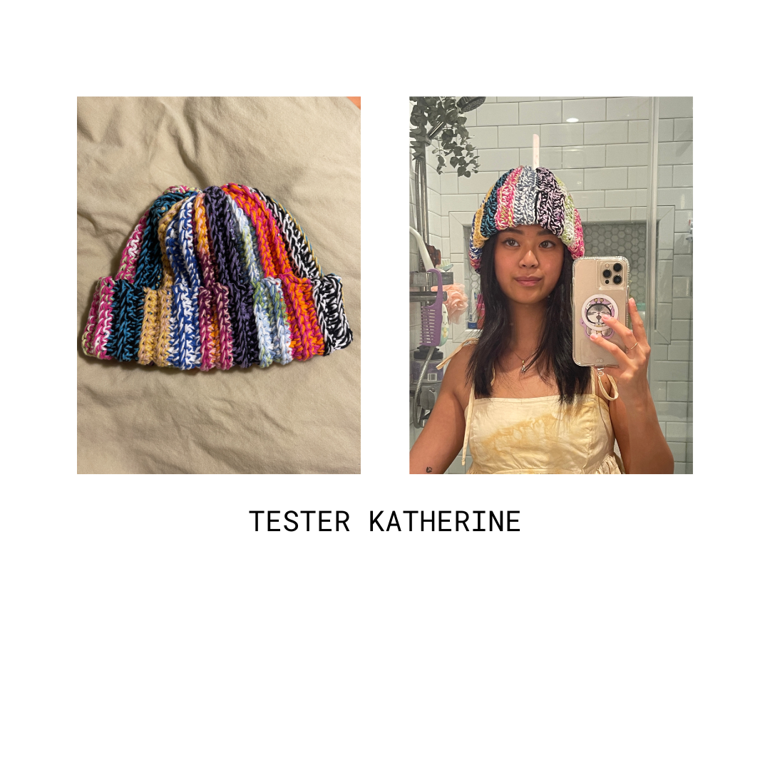 scrap beanie made using ur gf pattern