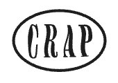 A logo with the word 'CRAP' inside an oval shape.