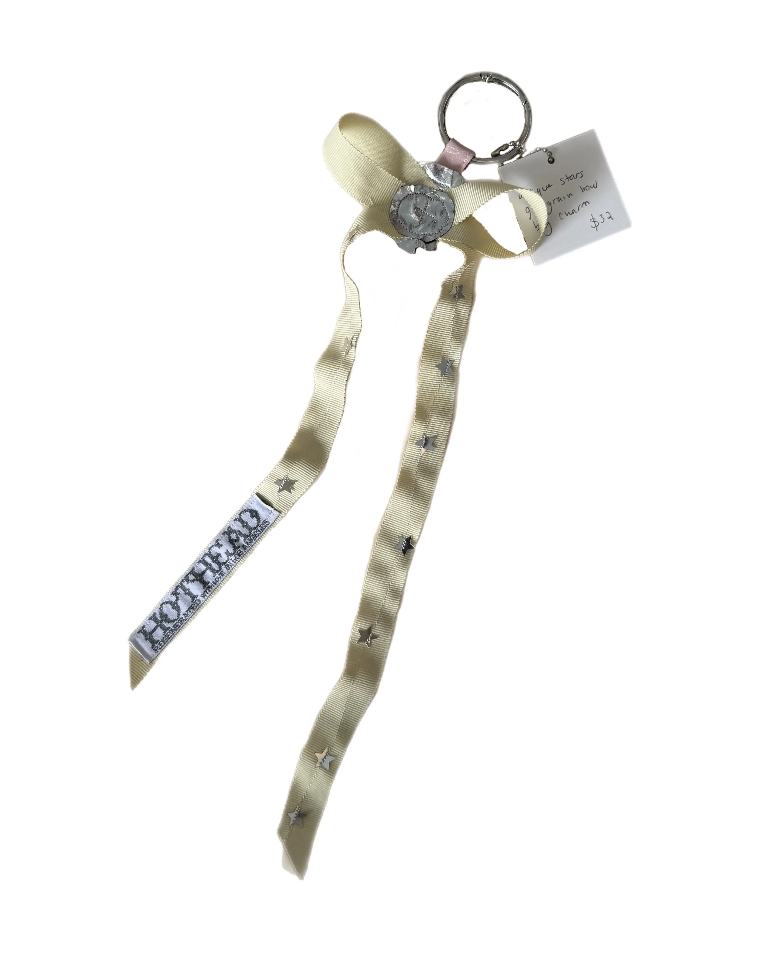 ANTIQUE STARS GROSGRAIN BOW BAG CHARM