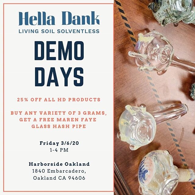 #FullmeltFriday Come join us at @harborside_oakland today from 1-4 !⁣ @helladankigor will be hanging out and chatting about all things hash!
⁣
Buy any 3 #helladank products (four star #hash five star hash or #hashrosin ) and get a free @marenfayeglas