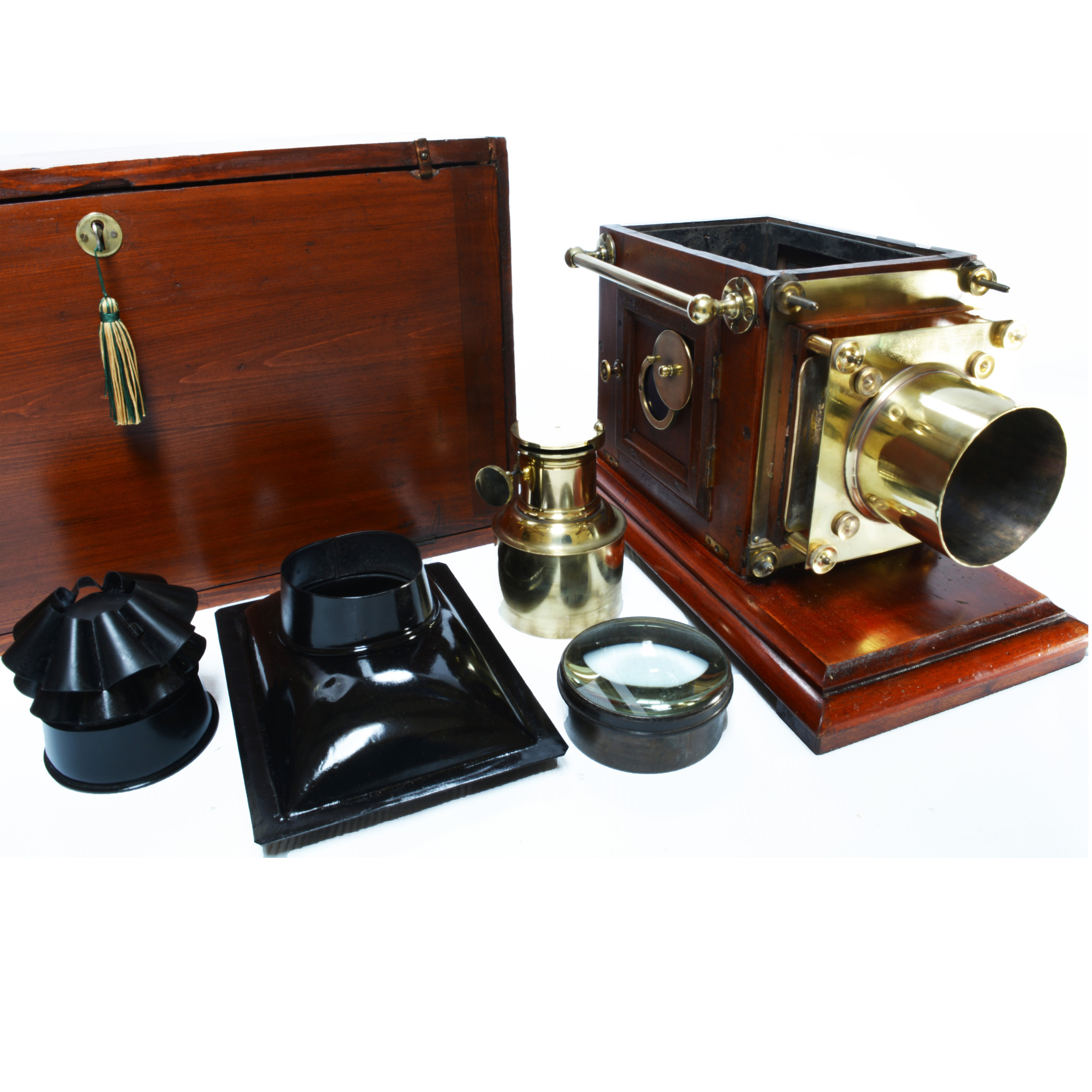 Victorian mahogany and brass magic lantern