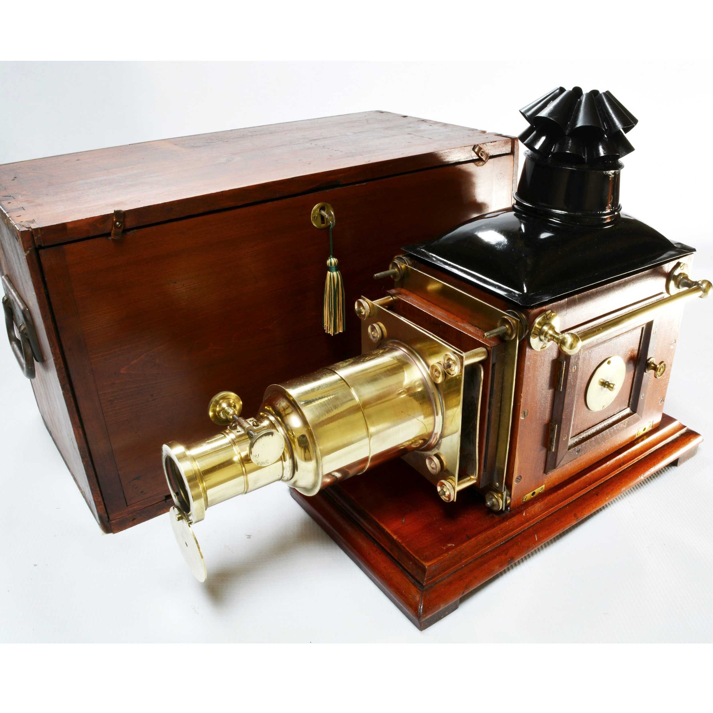 Victorian mahogany and brass magic lantern