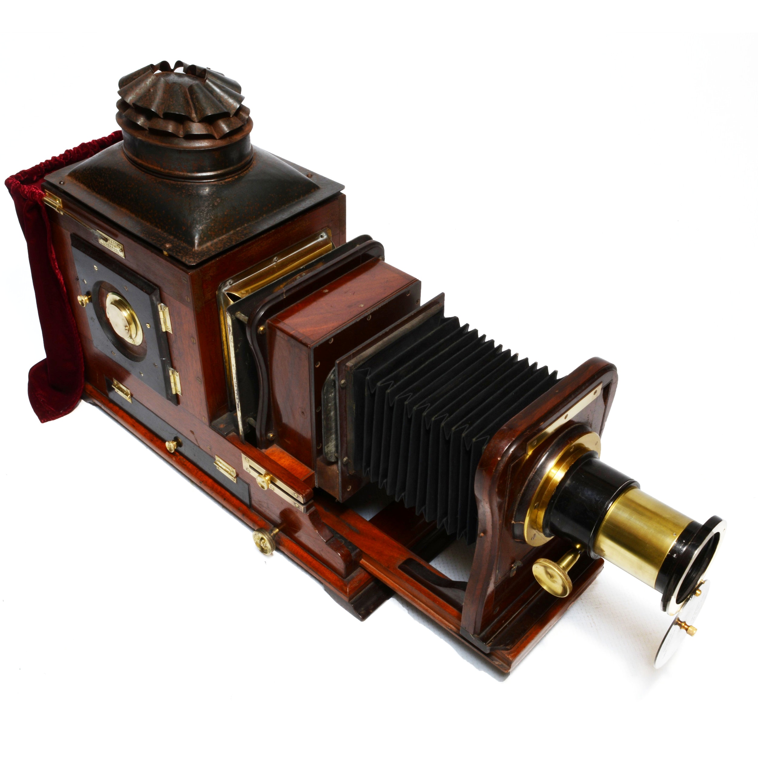 Mahogany and brass magic lantern by Newton &amp; Co of London