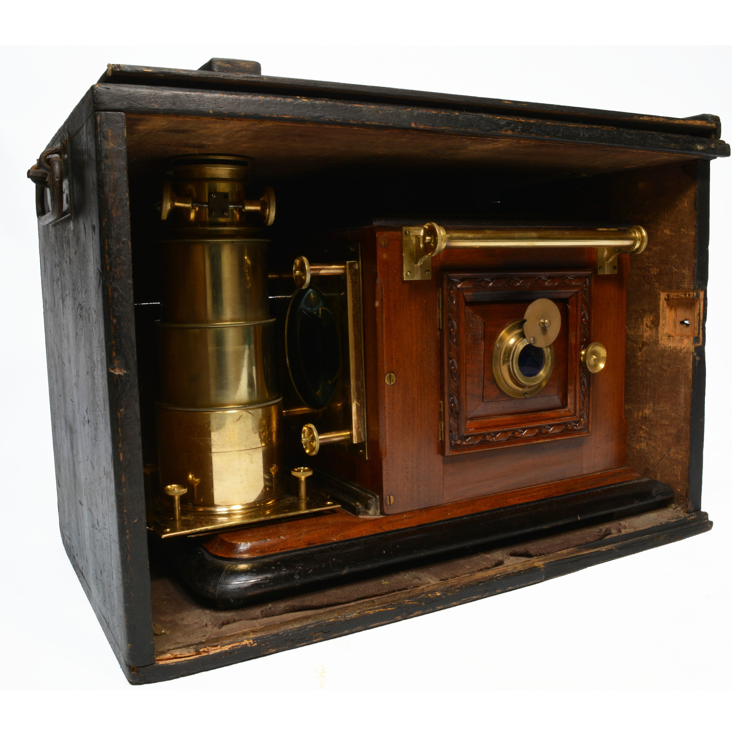 1880s mahogany and brass magic lantern