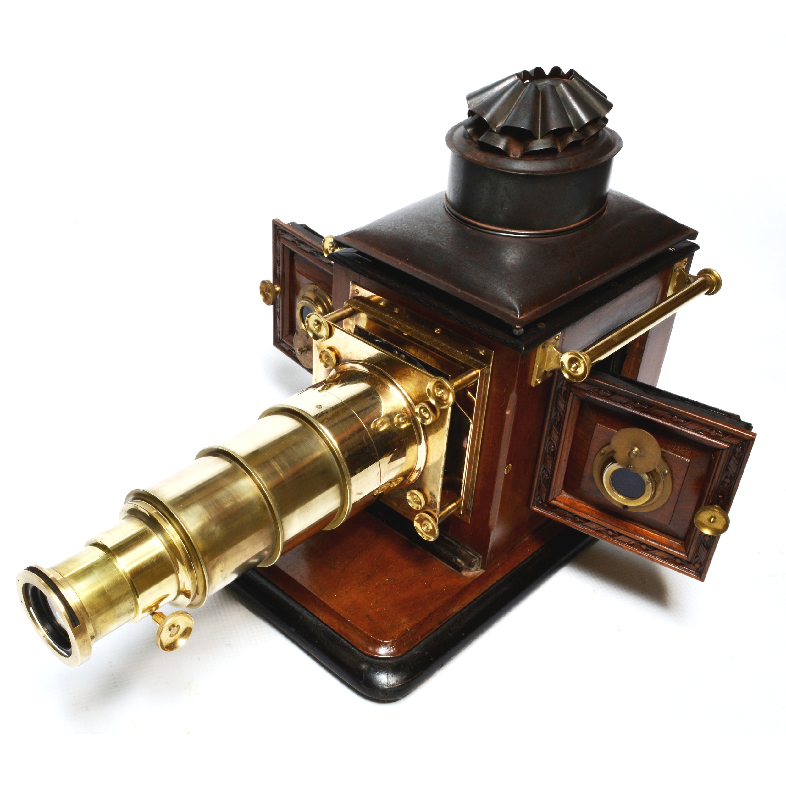 1880s mahogany and brass magic lantern