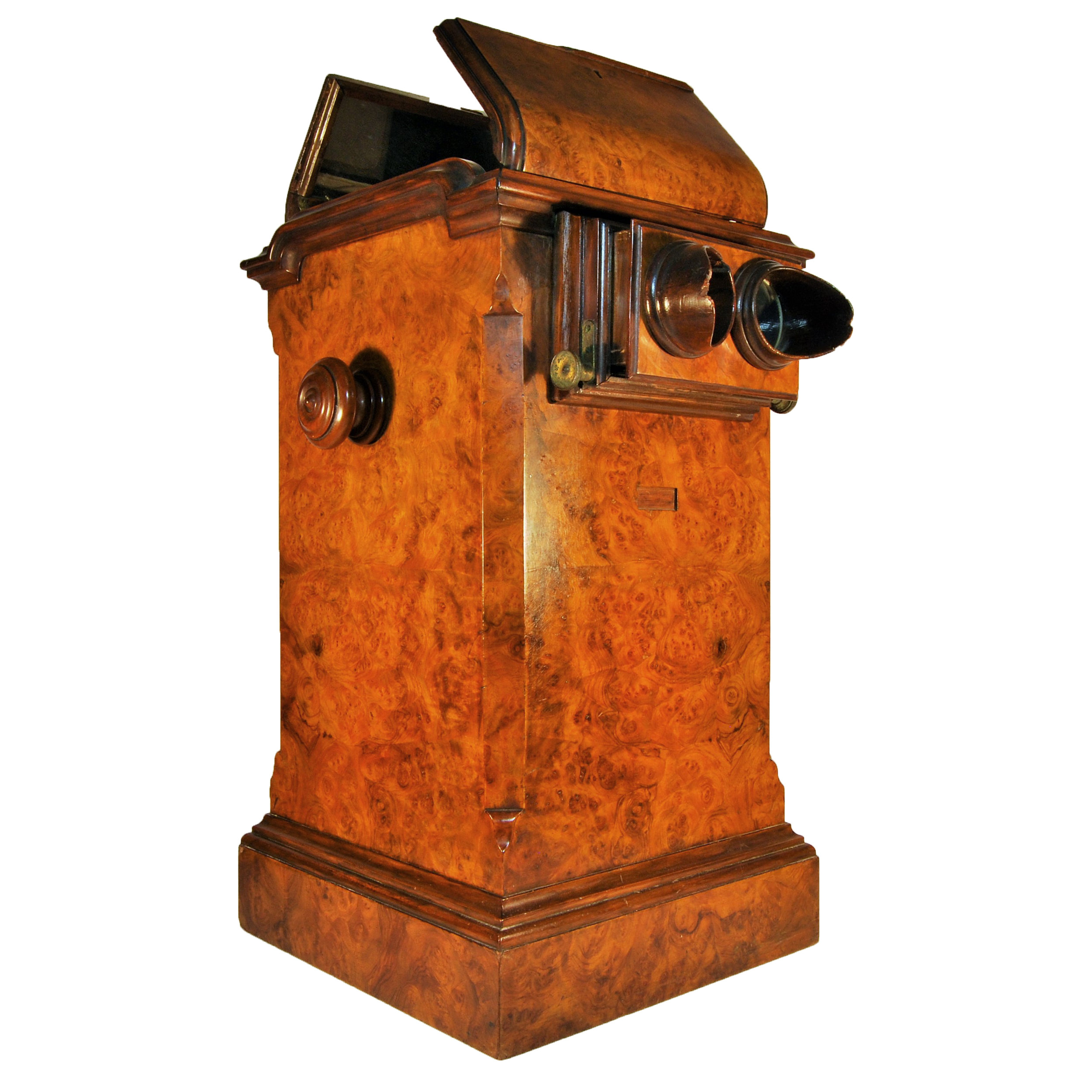 Victorian burr walnut tabletop stereoscope