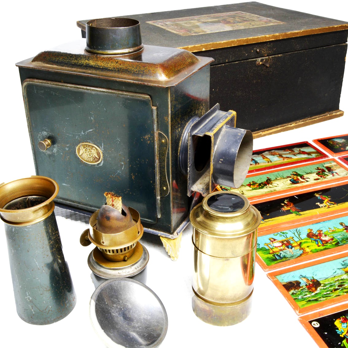 Ernst Plank child's magic lantern, in box