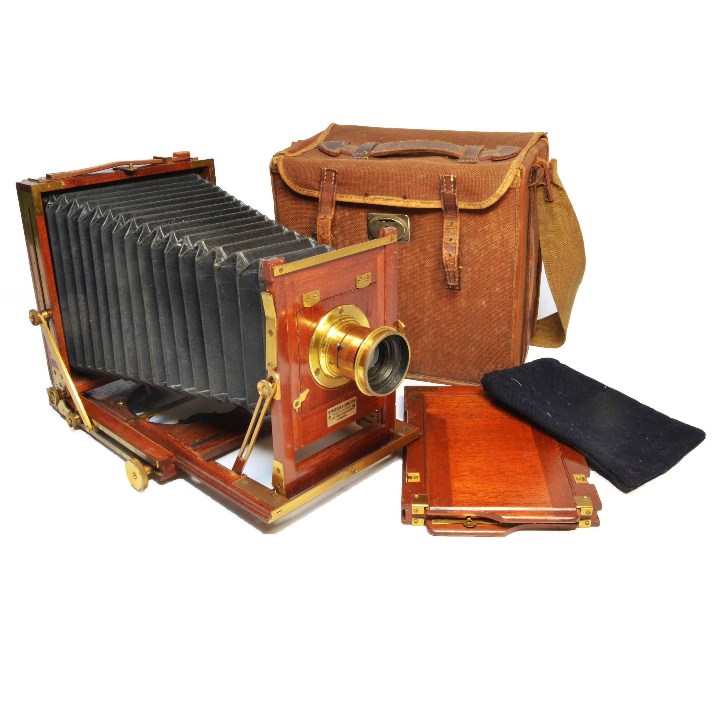Watson &amp; Sons, London, antique folding half plate camera