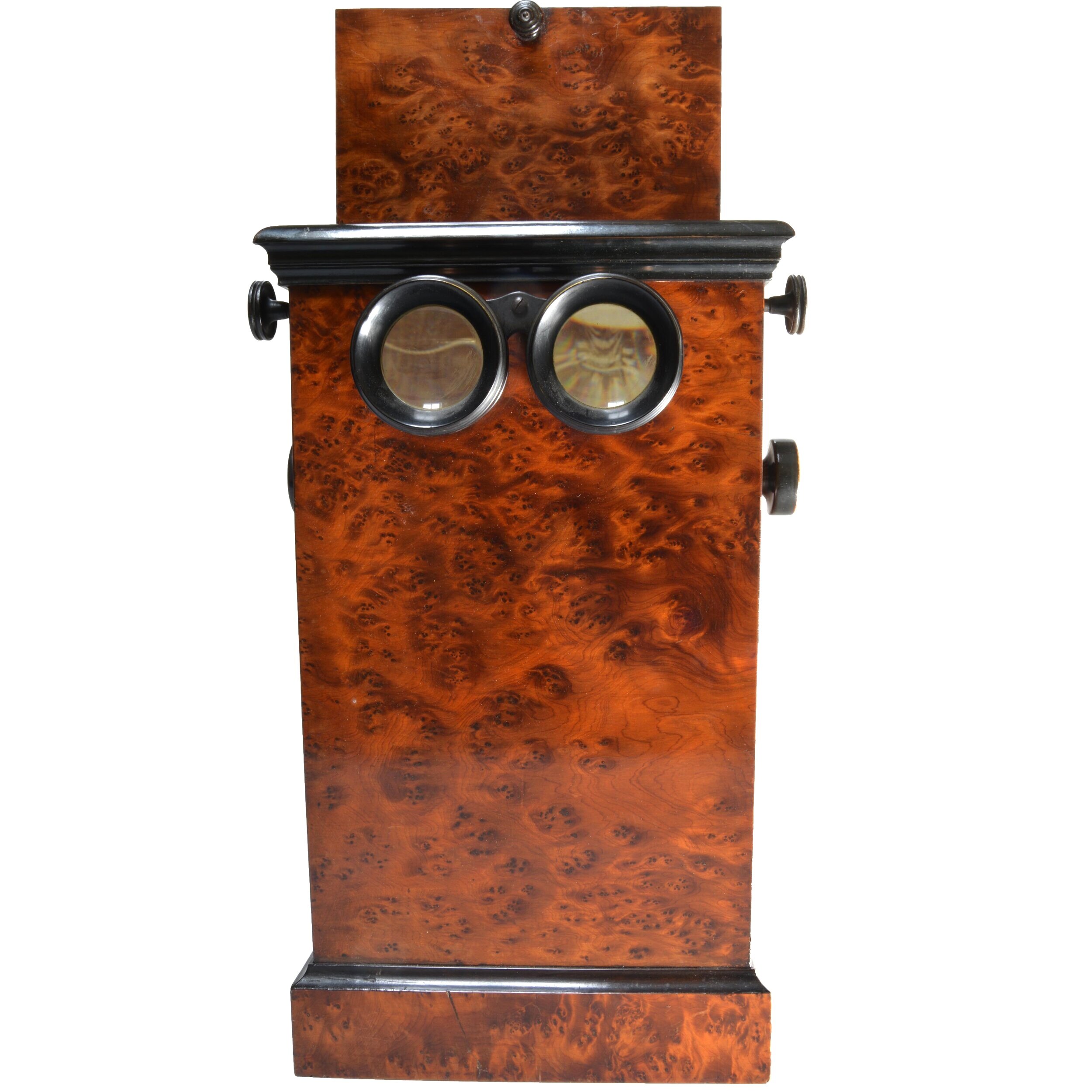 Victorian burr maple tabletop stereoscope