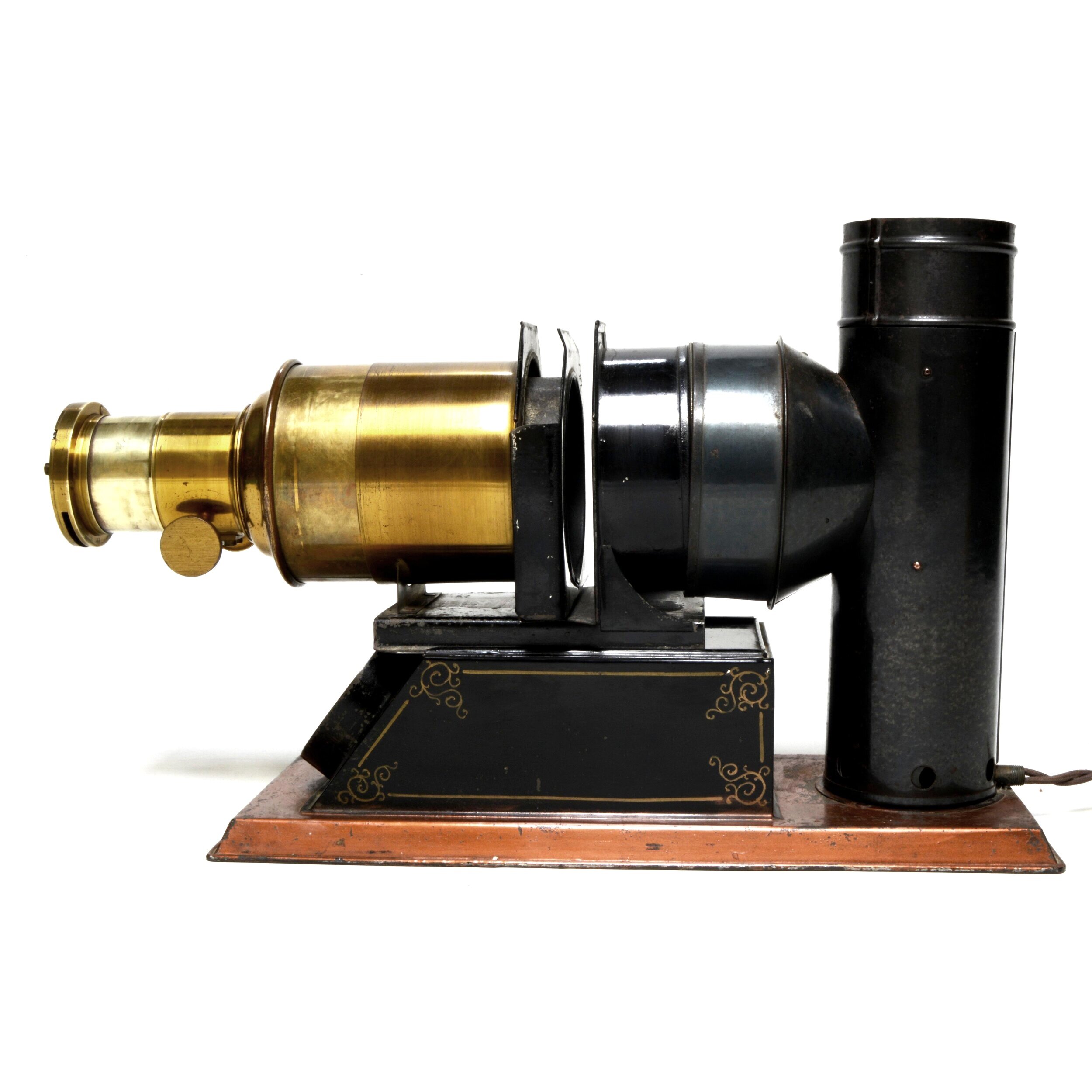 Small brass and tinplate magic lantern, 1920s